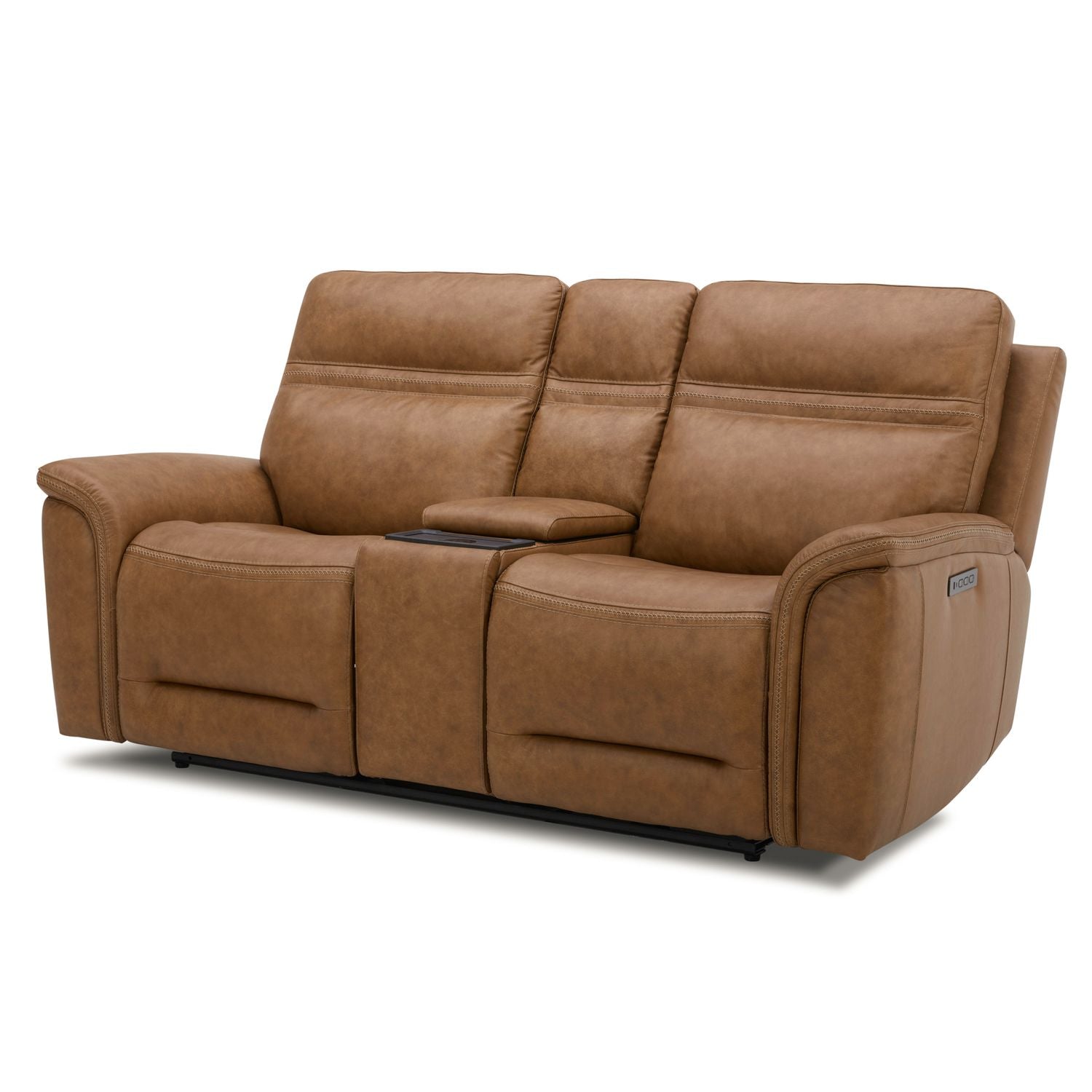 Cooper Loveseat w/Console P3 & ZG in Camel - Luxury Home Furniture (MI)