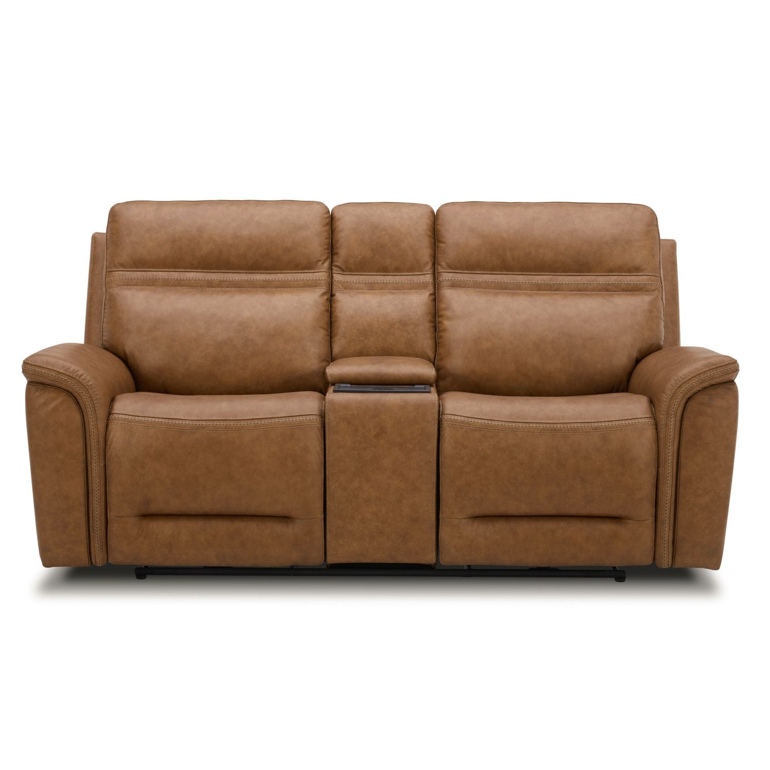 Cooper Loveseat w/Console P3 & ZG in Camel - Luxury Home Furniture (MI)