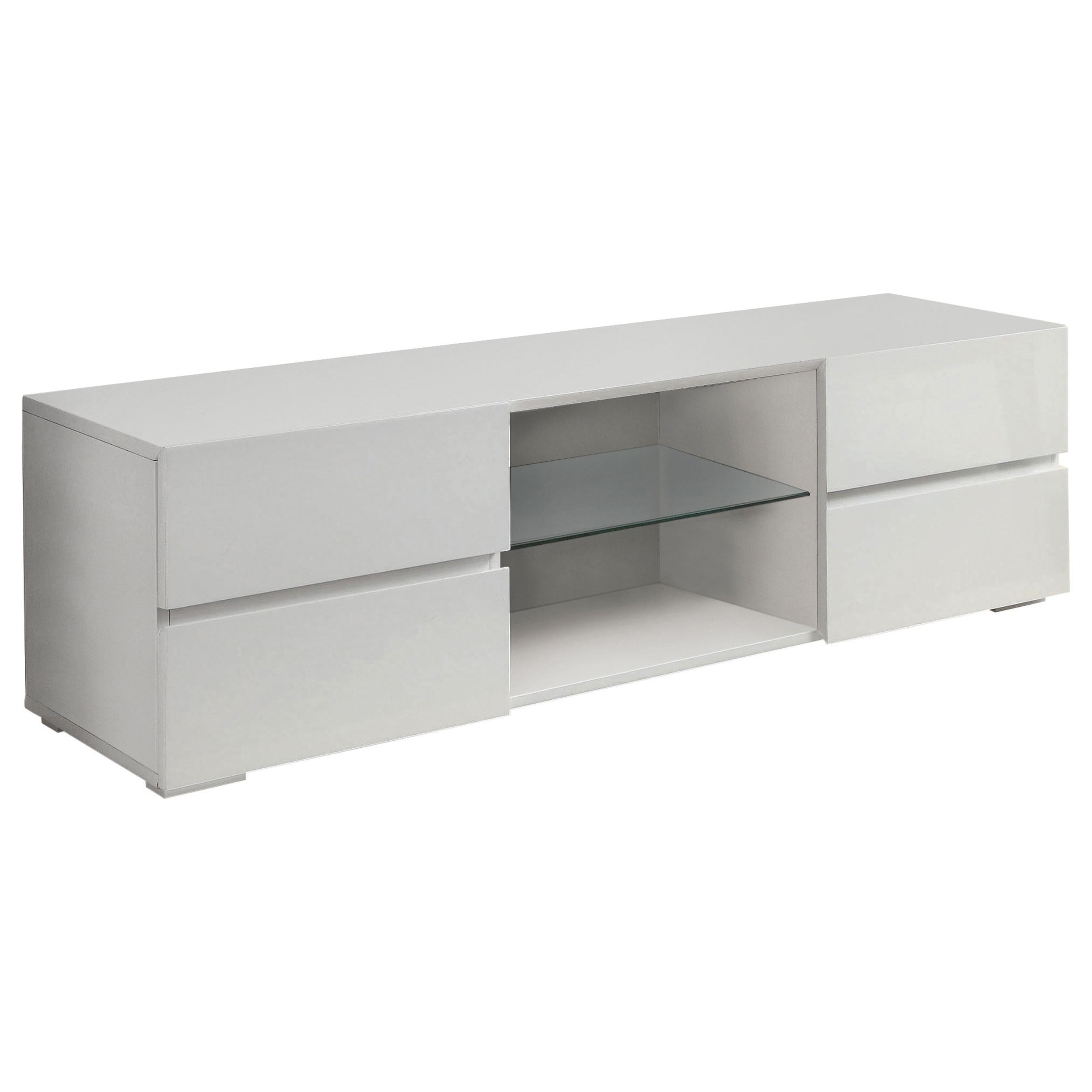 Galvin 4-drawer TV Console Glossy White - Luxury Home Furniture (MI)