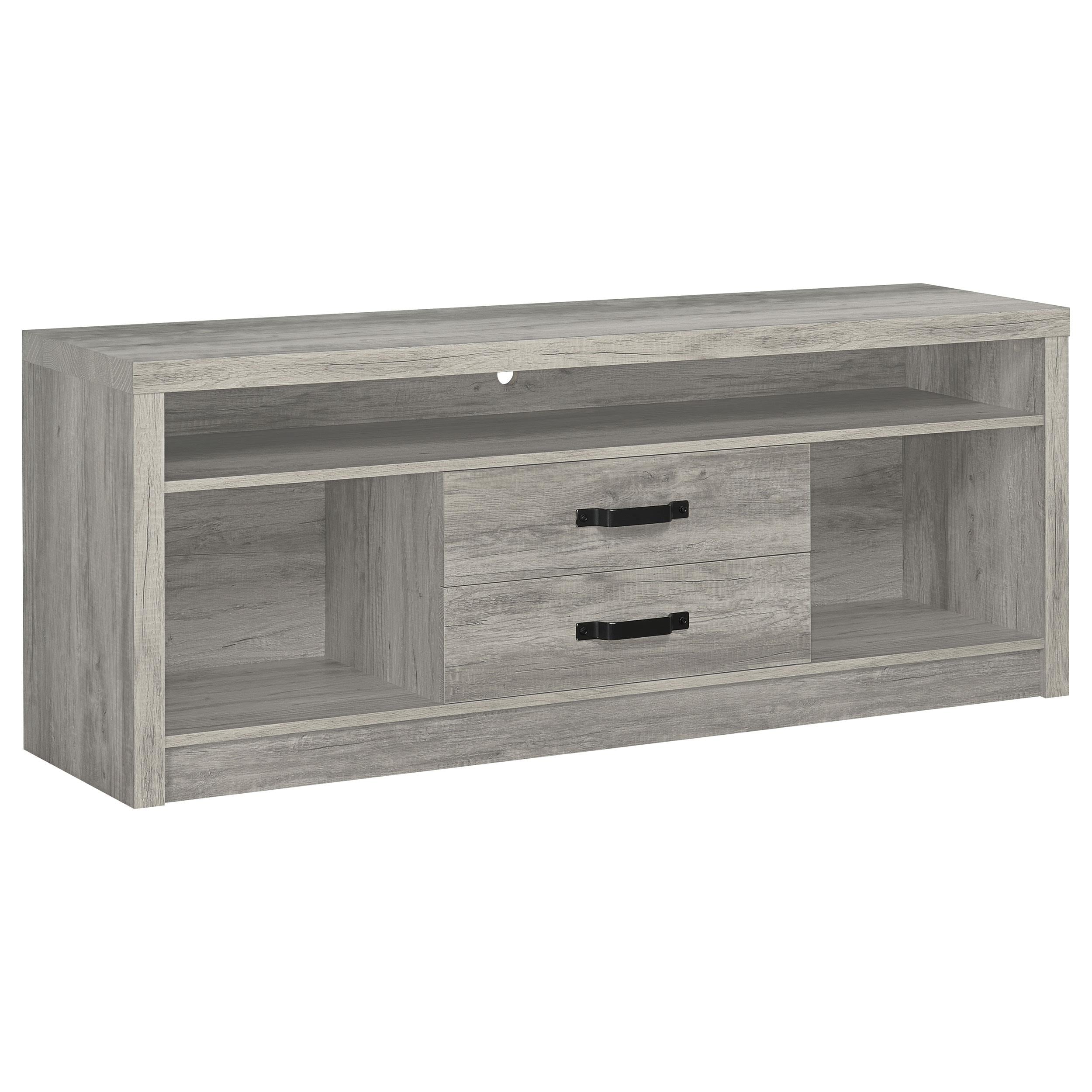 Burke 2-drawer TV Console Grey Driftwood - Luxury Home Furniture (MI)