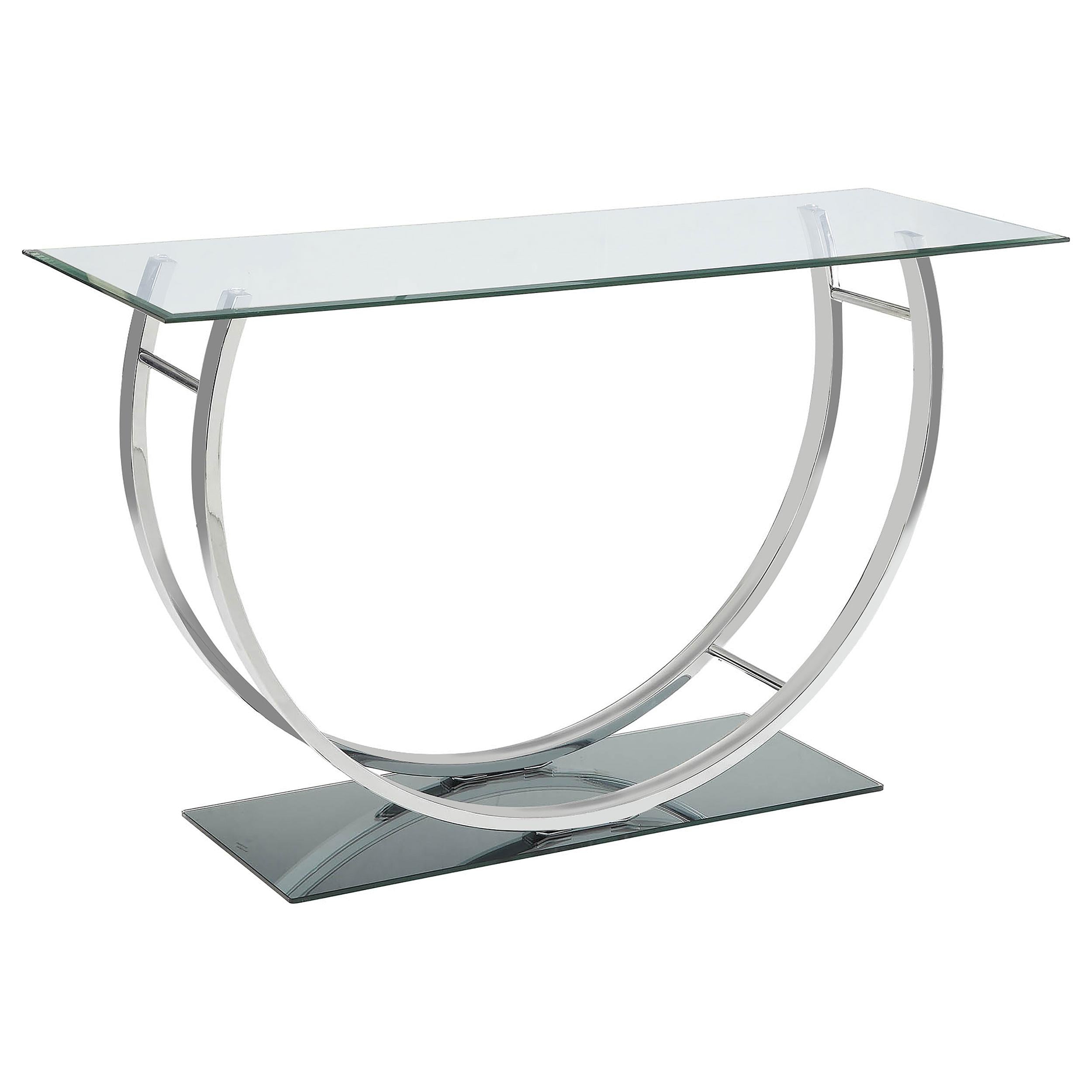 Danville U-shaped Sofa Table Chrome - Luxury Home Furniture (MI)