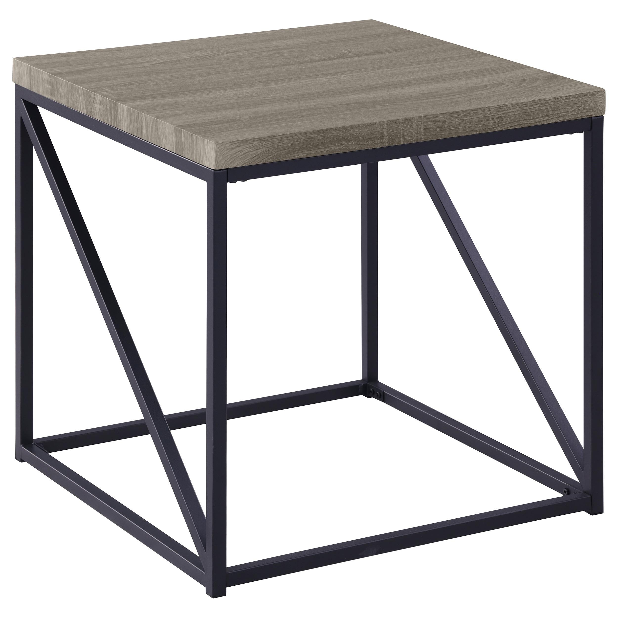 Birdie Square End Table Sonoma Grey - Luxury Home Furniture (MI)