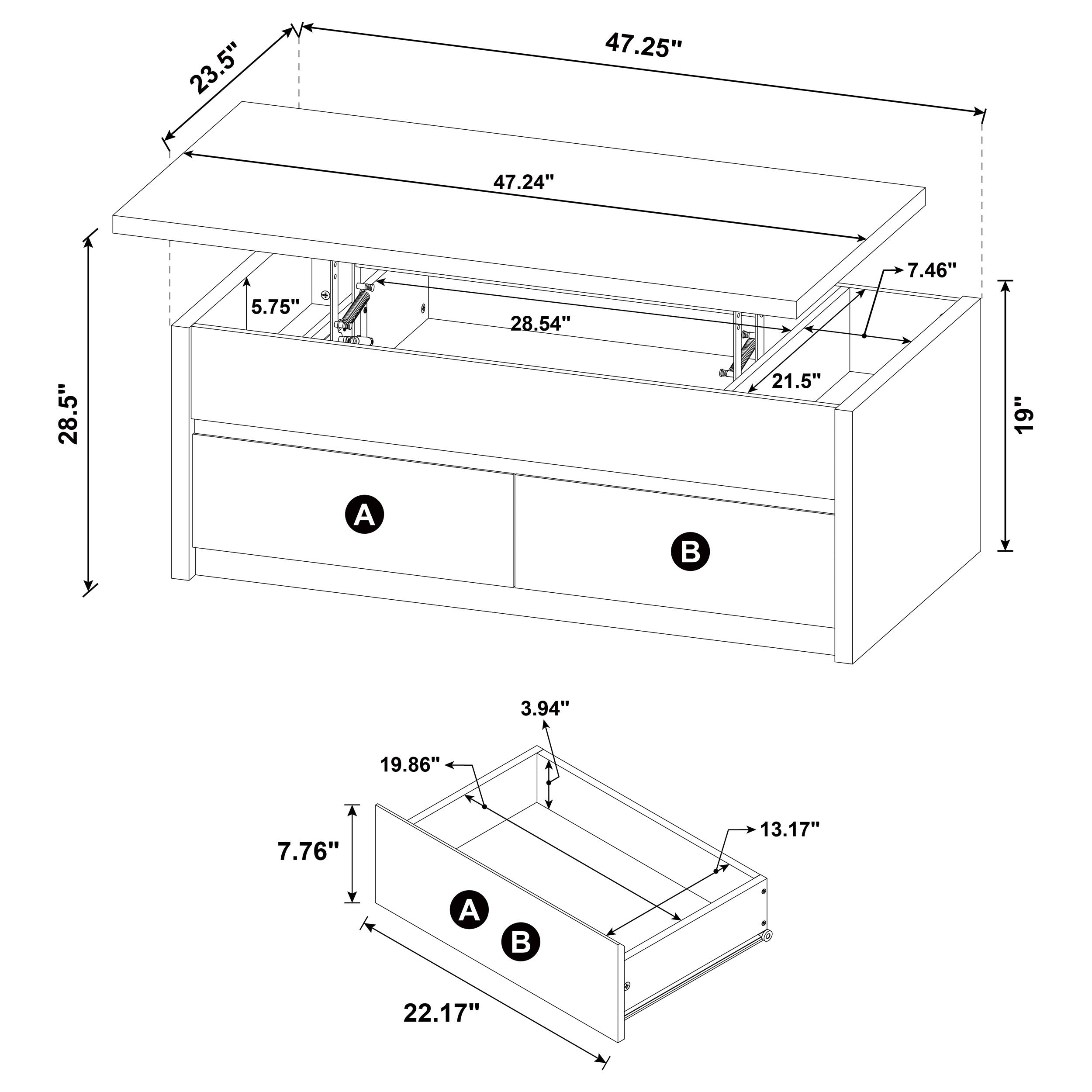 Knapp Lift-Top Coffee Table - Luxury Home Furniture (MI)