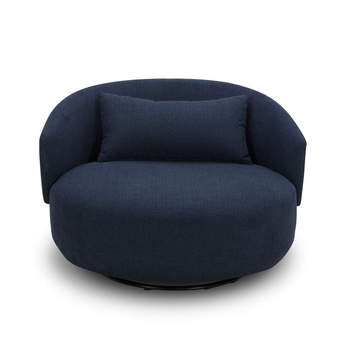 Liberty Furniture Haley Upholstered Swivel Cuddler Chair in Midnight