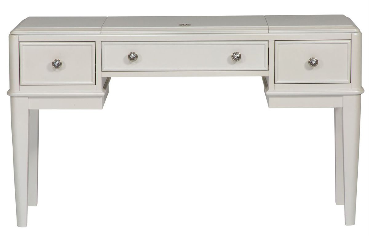 Liberty Furniture Stardust Vanity Desk in Iridescent White - Luxury Home Furniture (MI)