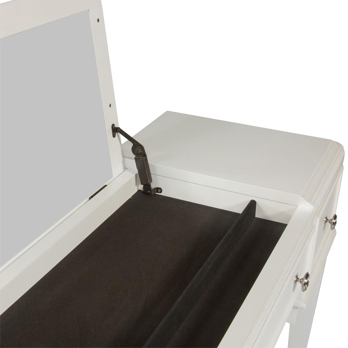 Liberty Furniture Stardust Vanity Desk in Iridescent White - Luxury Home Furniture (MI)