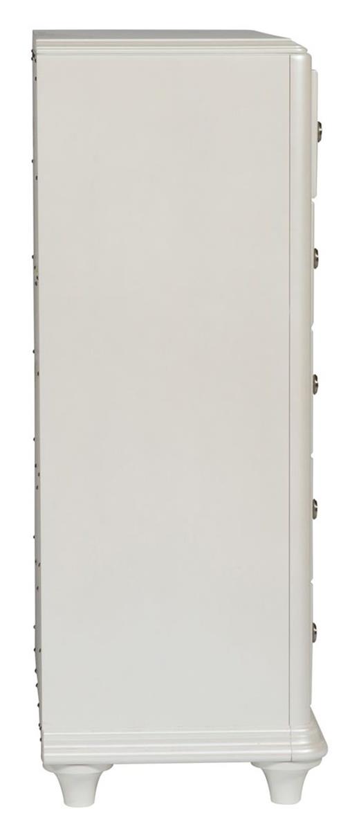Liberty Furniture Stardust 5 Drawer Chest in Iridescent White - Luxury Home Furniture (MI)
