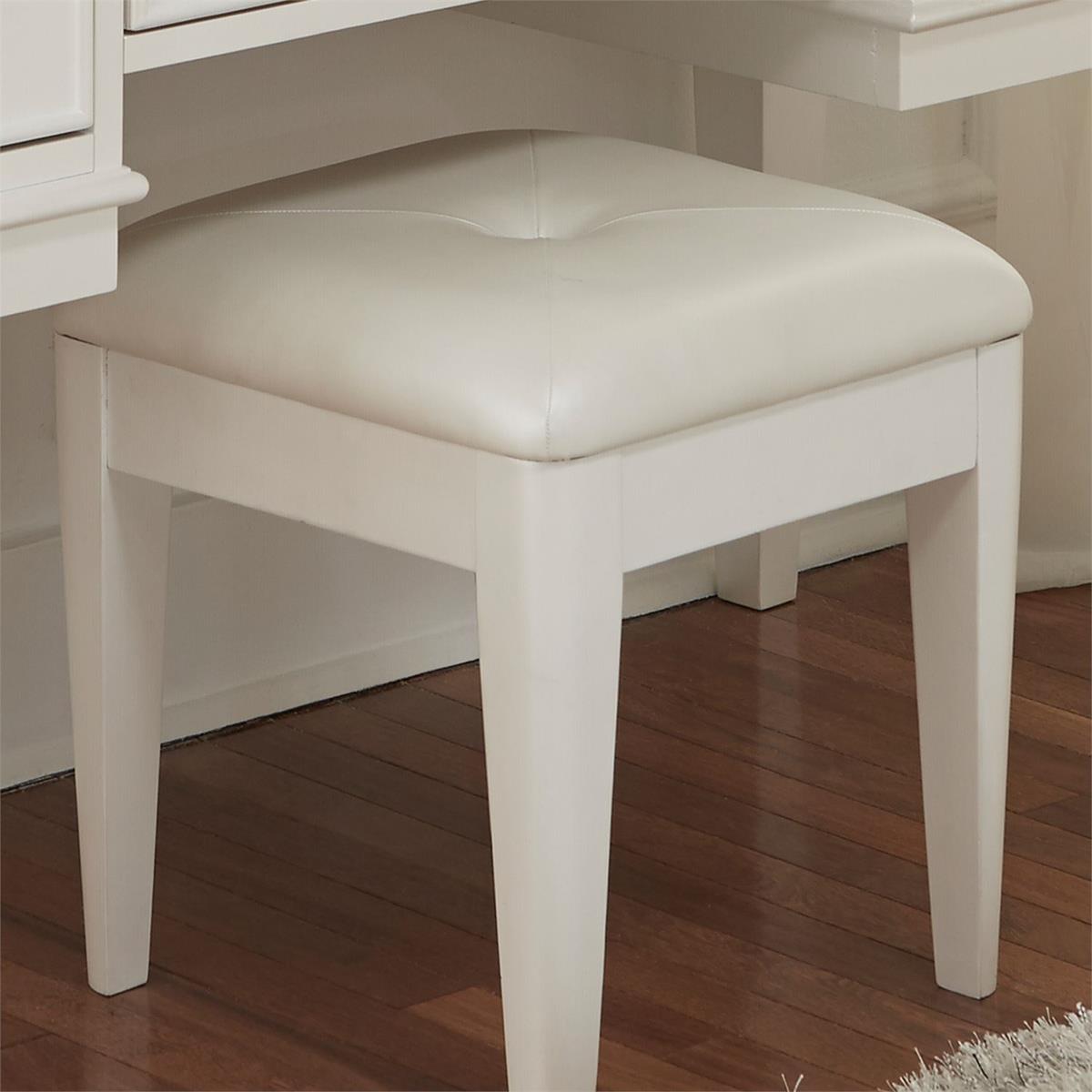 Liberty Furniture Stardust Vanity Stool in Iridescent White - Luxury Home Furniture (MI)