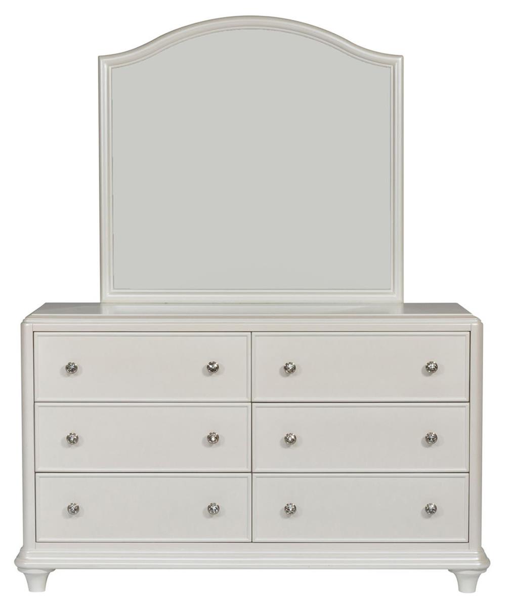 Liberty Furniture Stardust 6 Drawer Dresser in Iridescent White