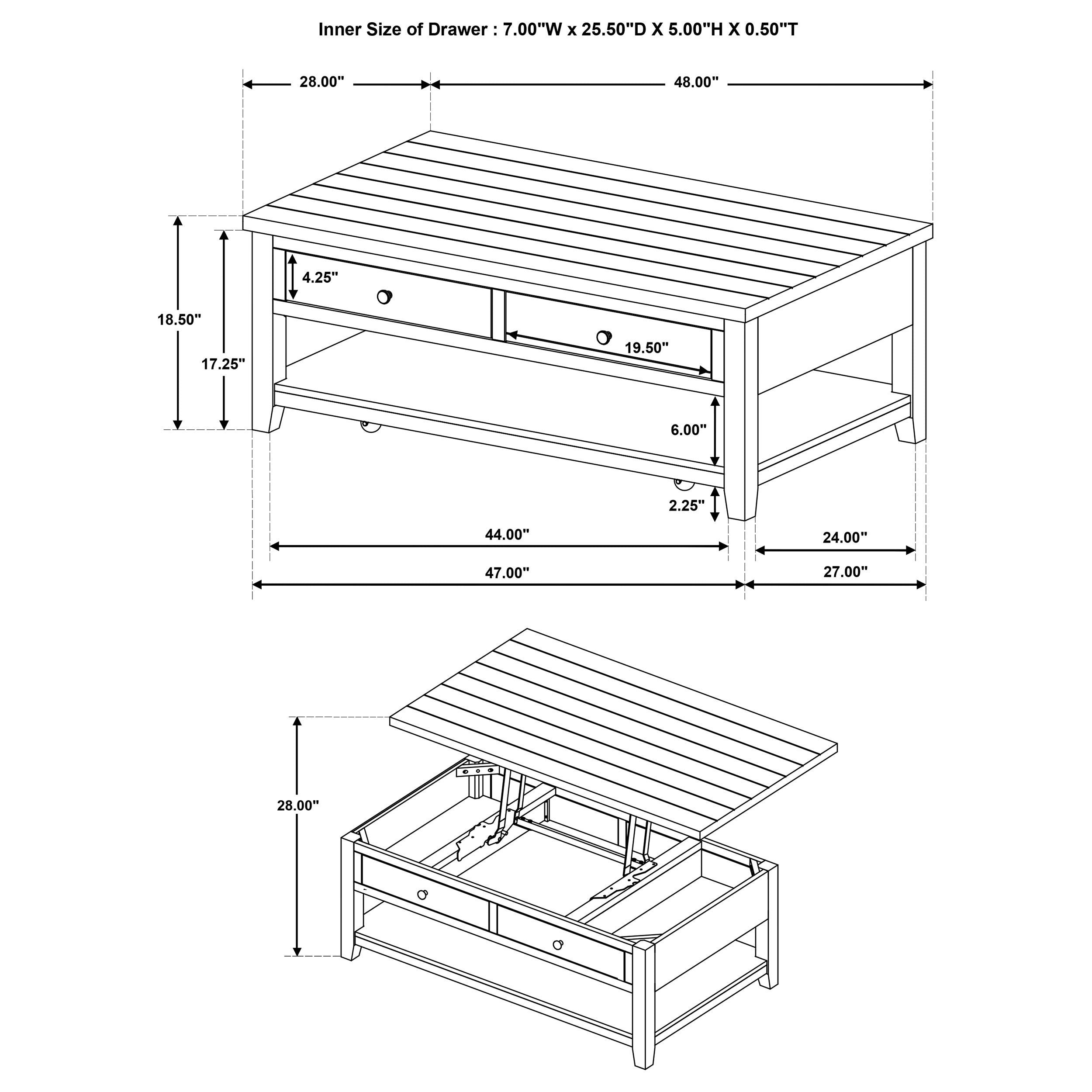 Payne Mobile Lift-Top Coffee Table