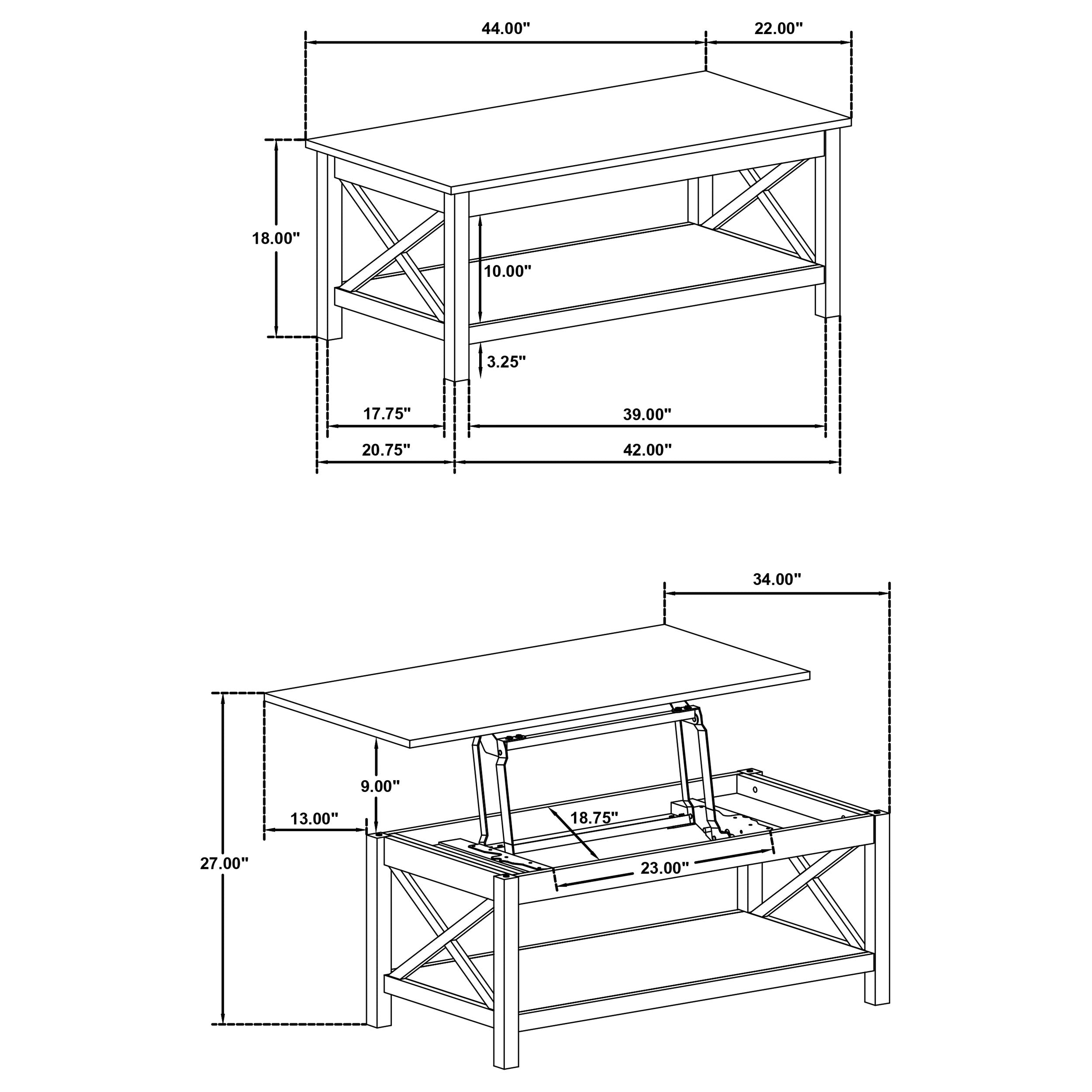 Skyview Lift-Top Coffee Table Set - Luxury Home Furniture (MI)
