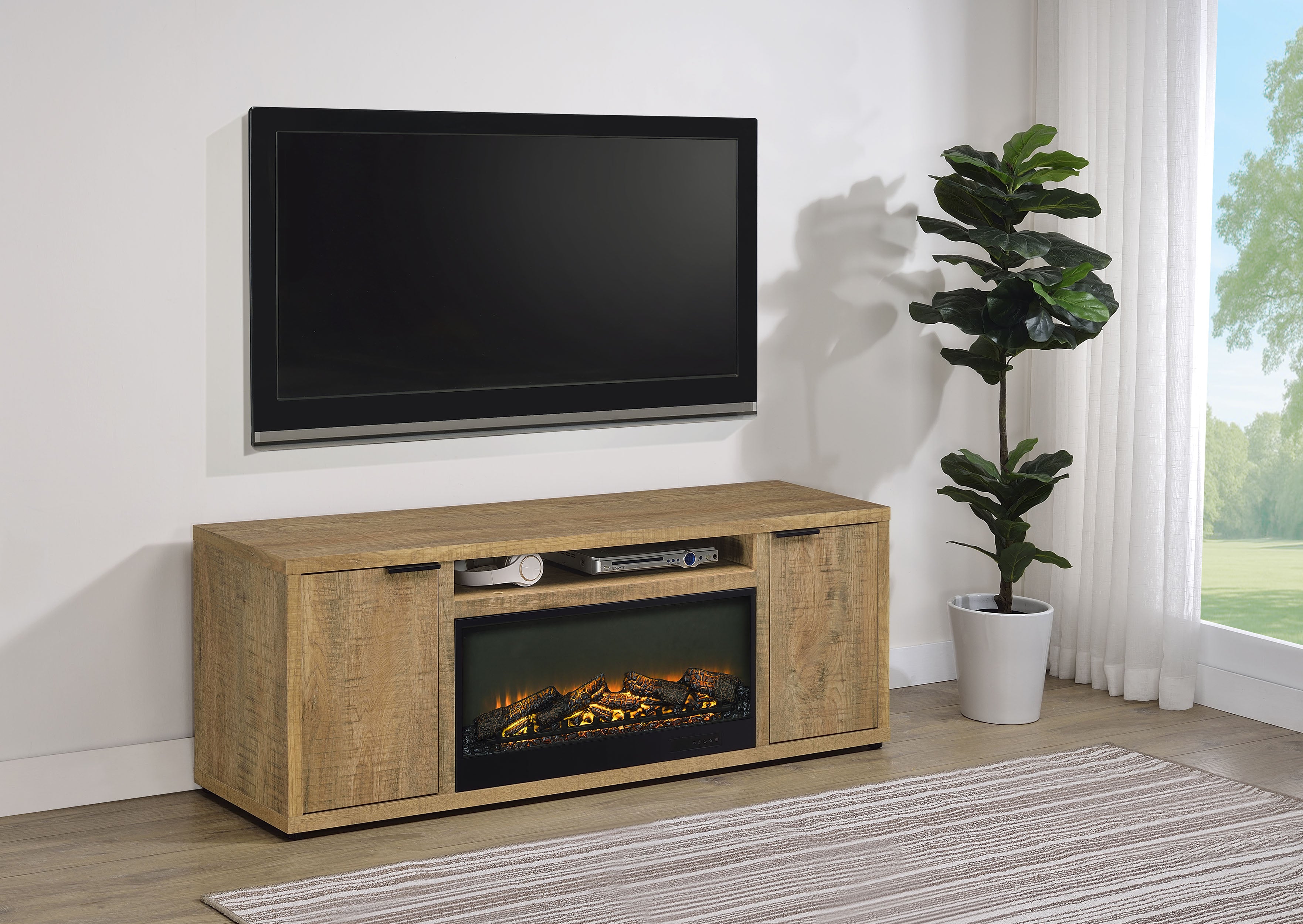 Fuller TV Stand Fireplace Console - Luxury Home Furniture (MI)