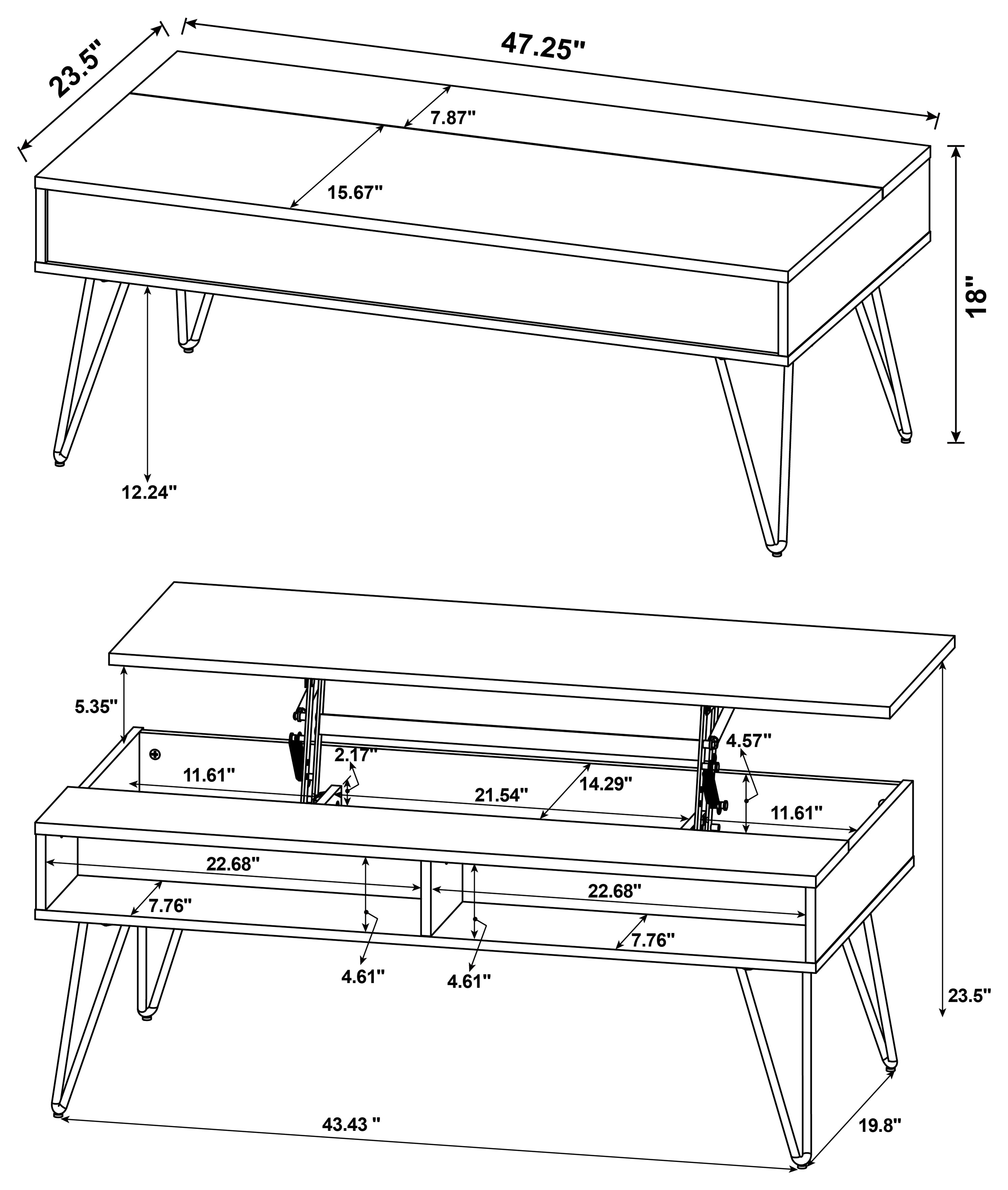 Fanning Lift-Top Coffee Table - Luxury Home Furniture (MI)