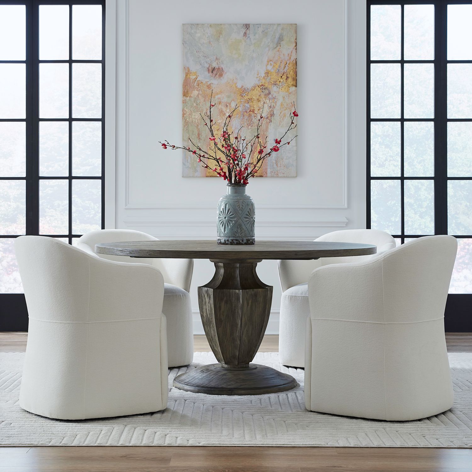 Accent Dining Accent Dining Chair w/ Casters - Ivory image