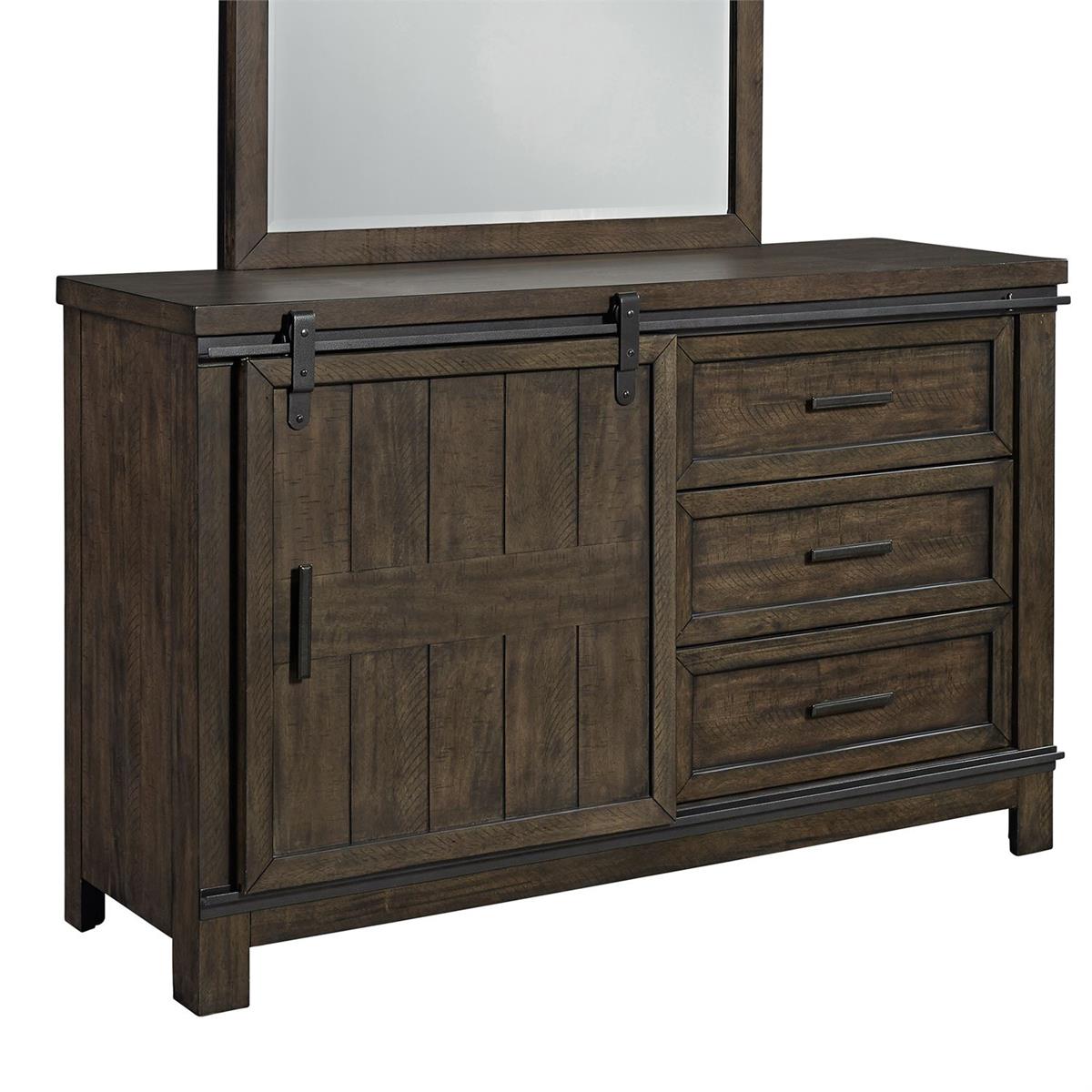 Liberty Furniture Thornwood Hills Barn Door Dresser in Rock Beaten Gray - Luxury Home Furniture (MI)