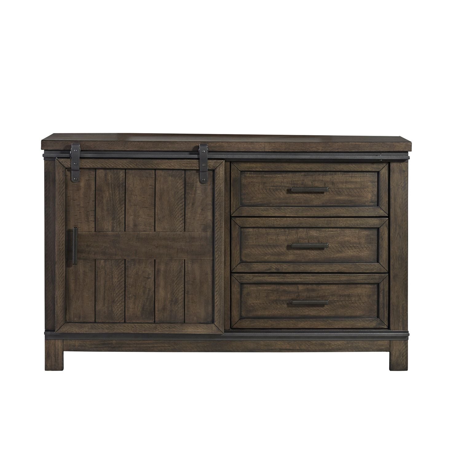 Thornwood Hills Barn Door Dresser in Rock Beaten Gray - Luxury Home Furniture (MI)