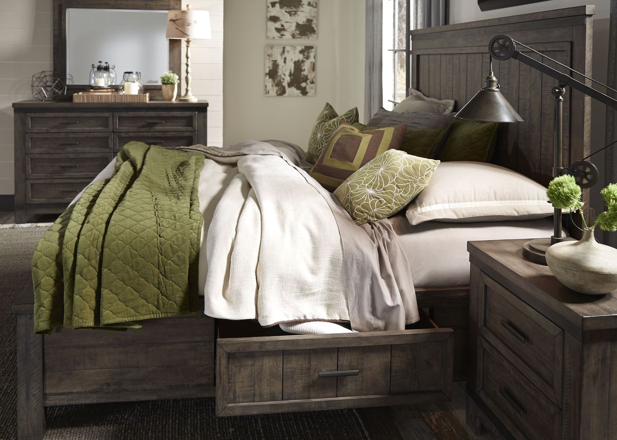 Liberty Thornwood Hills Queen Two Sided Storage Bed in Rock Beaten Gray 759-BR-Q2S - Luxury Home Furniture (MI)