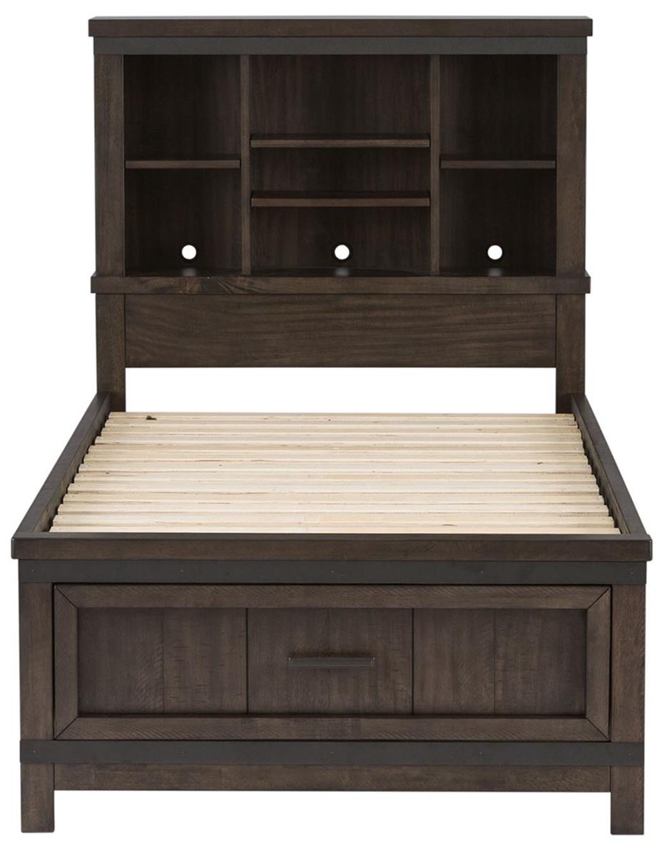 Liberty Furniture Thornwood Hills Full Bookcase Bed in Rock Beaten Gray - Luxury Home Furniture (MI)