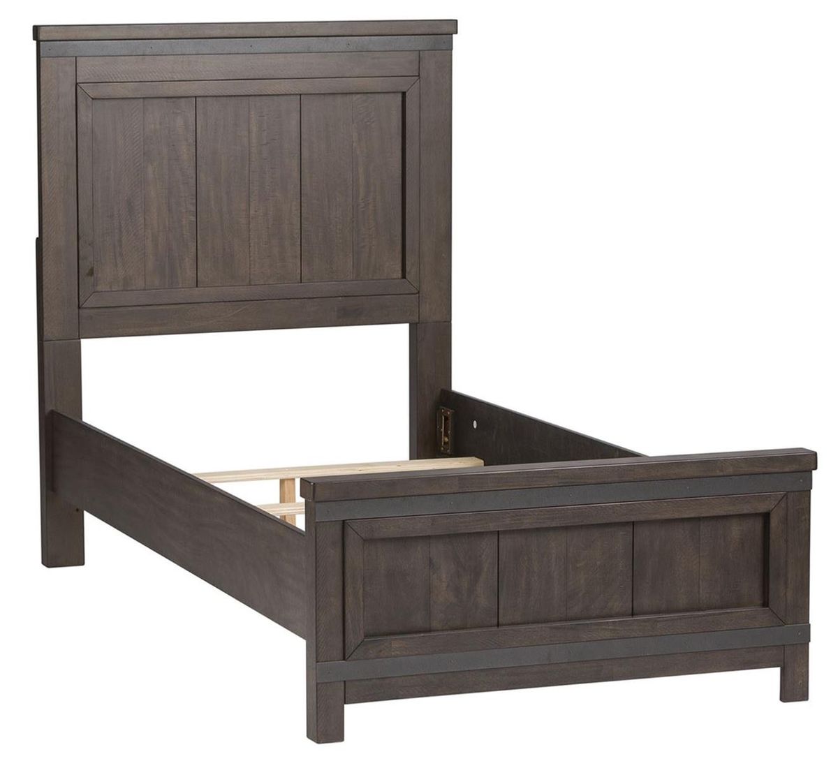 Liberty Furniture Thornwood Hills Twin Panel Bed in Rock Beaten Gray - Luxury Home Furniture (MI)