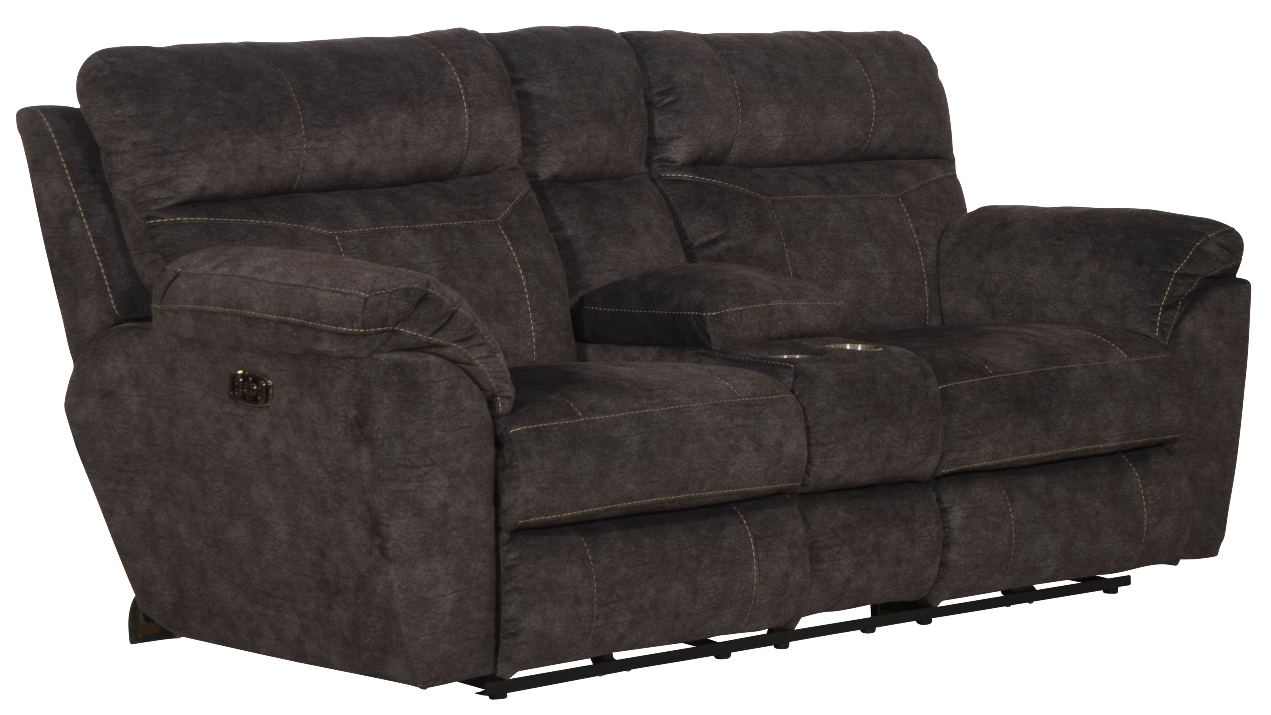 Sedona Pwr Hdrst w/Lumbar Lay Flt Rcl Cnsl Loveseat w/Stg & Cphldrs - Luxury Home Furniture (MI)