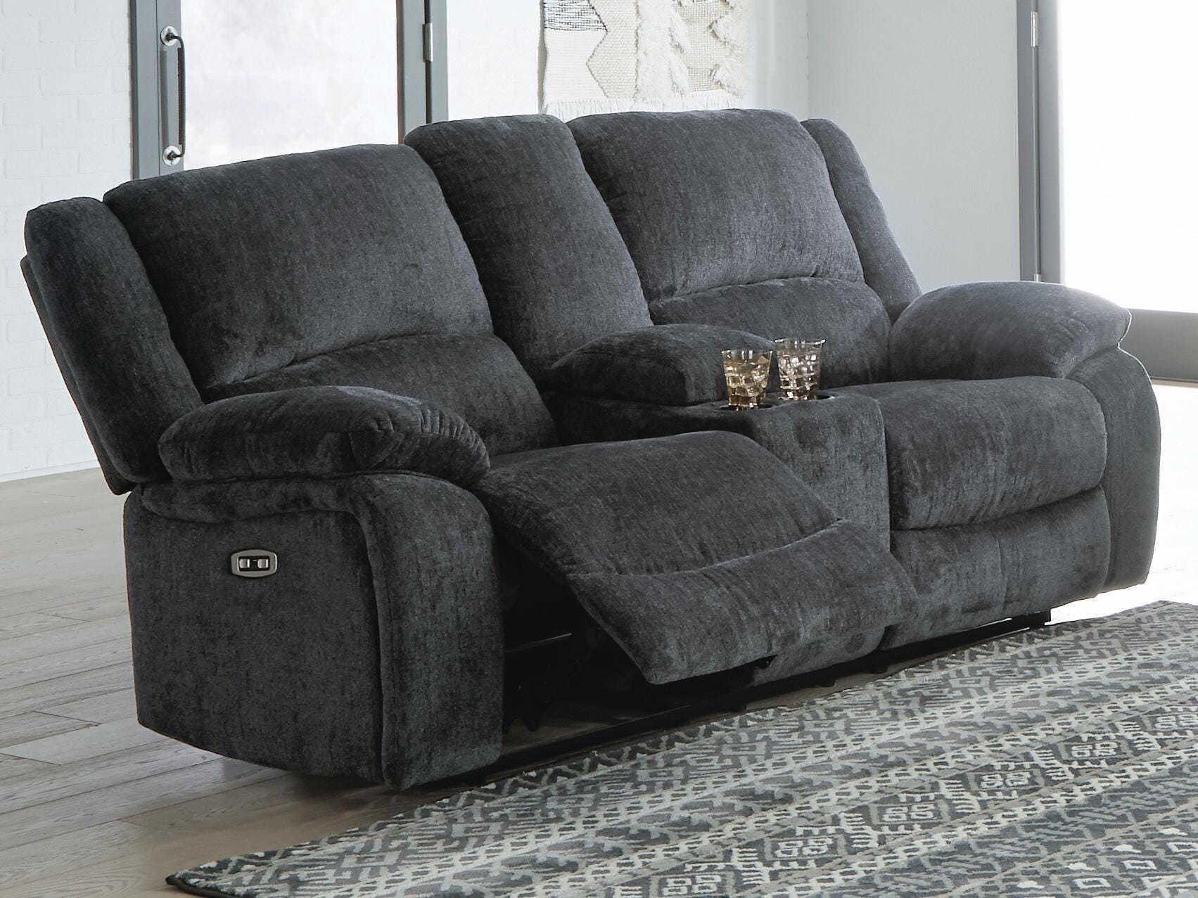 Draycoll Power Reclining Loveseat with Console - Luxury Home Furniture (MI)