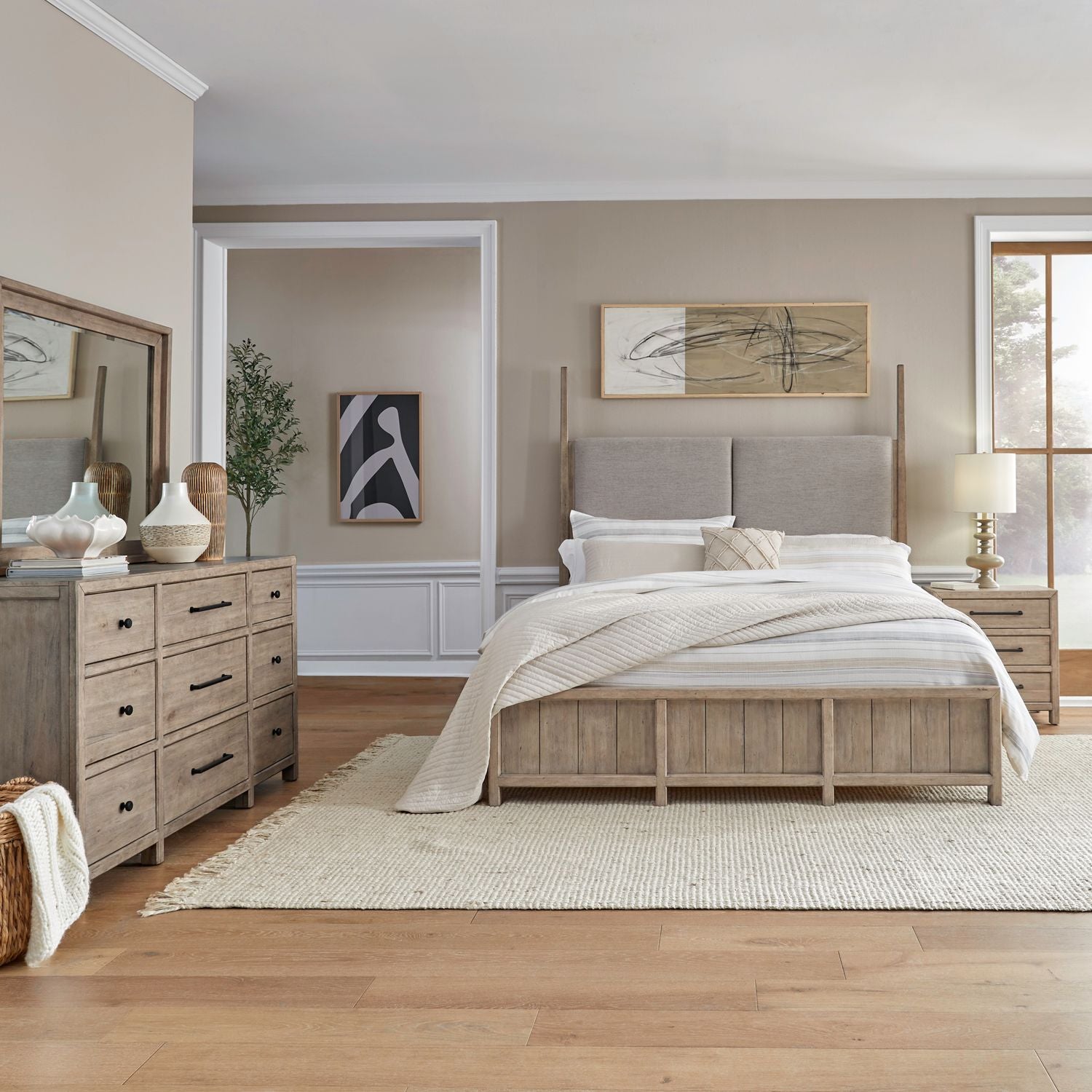 Proximity Place King Poster Bed, Dresser & Mirror, Night Stand image