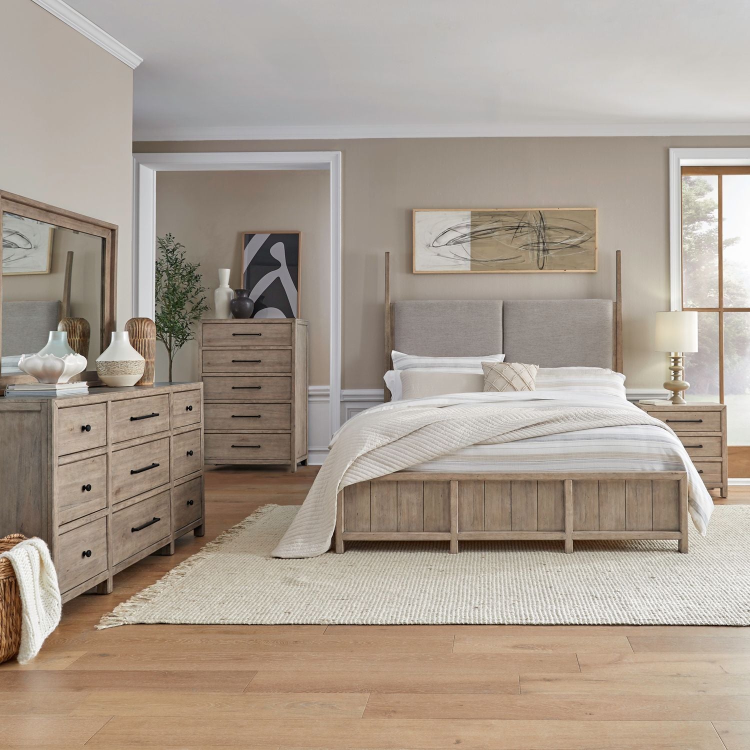Proximity Place Queen Poster Bed, Dresser & Mirror, Chest, Night Stand image