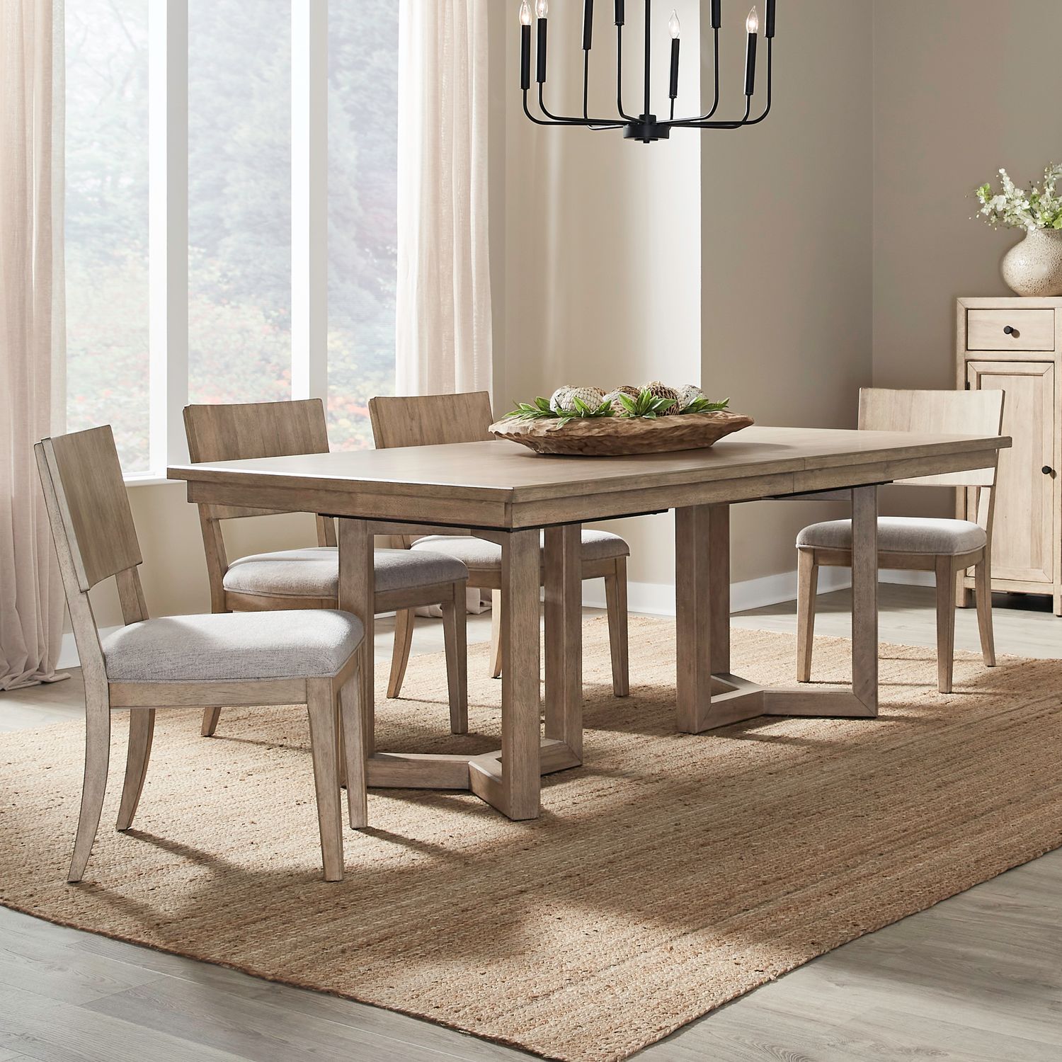 Proximity Place 5 Piece Double Pedestal Table Set image