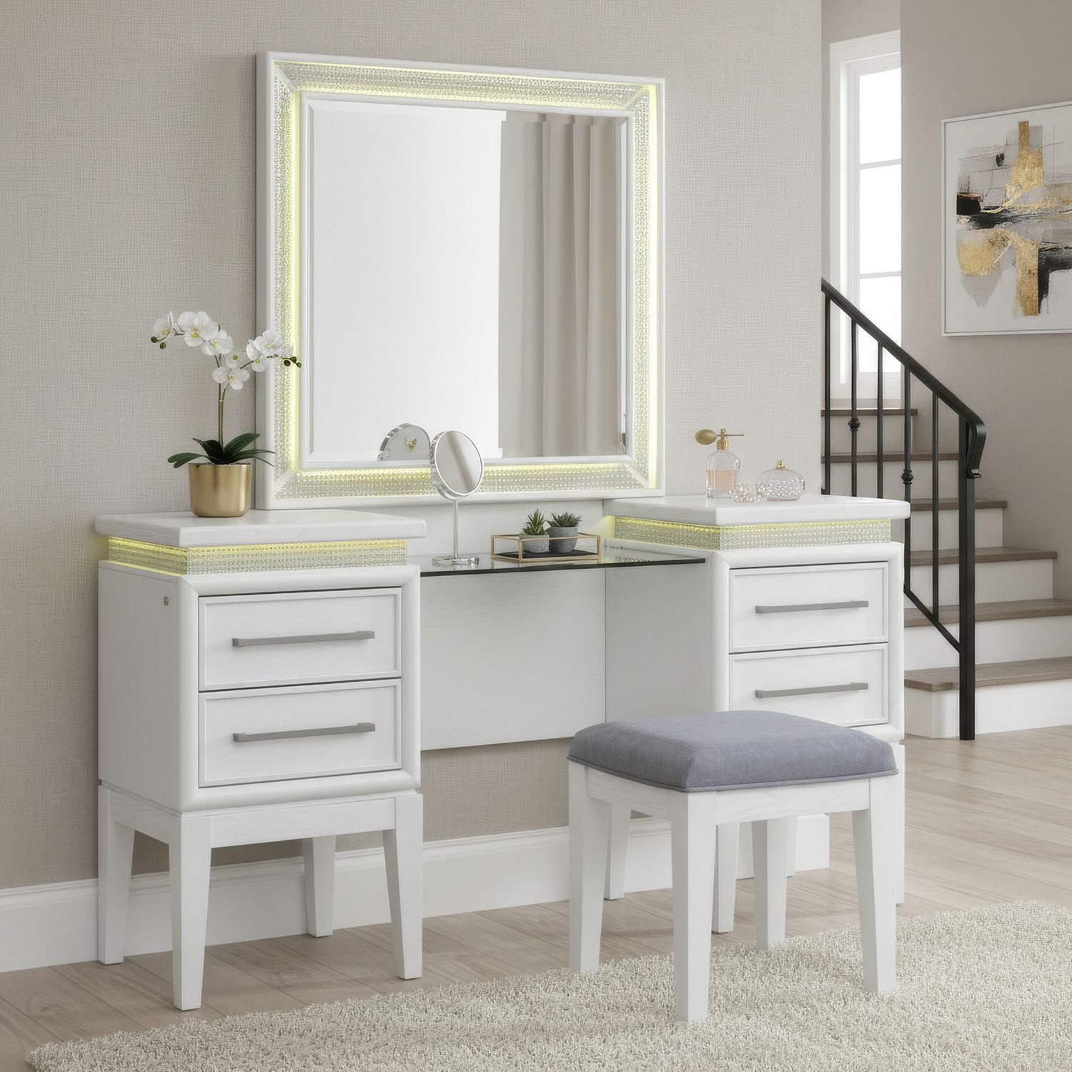 Reflections 3 Piece Vanity Set - Luxury Home Furniture (MI)