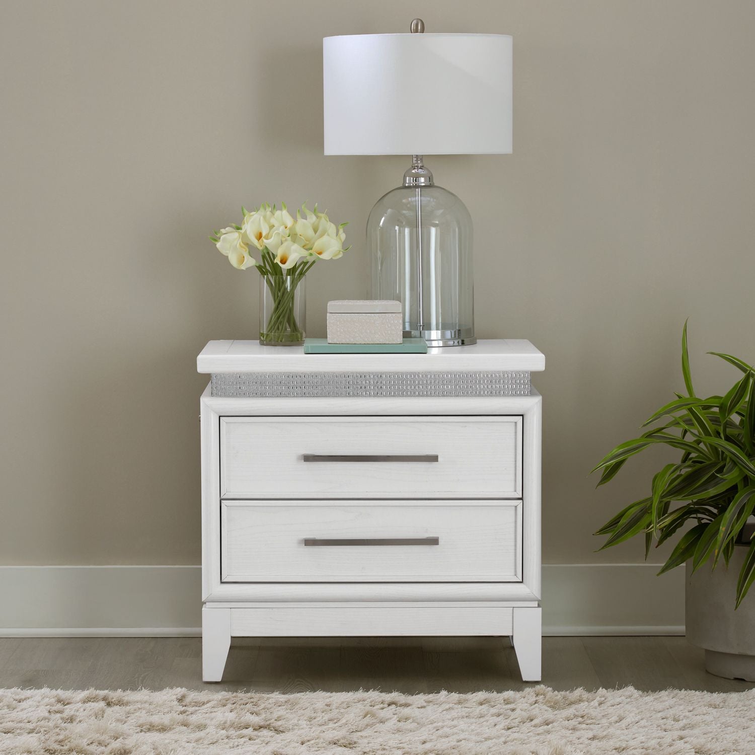 Reflections Nightstand w/ Lights and Charging Station image