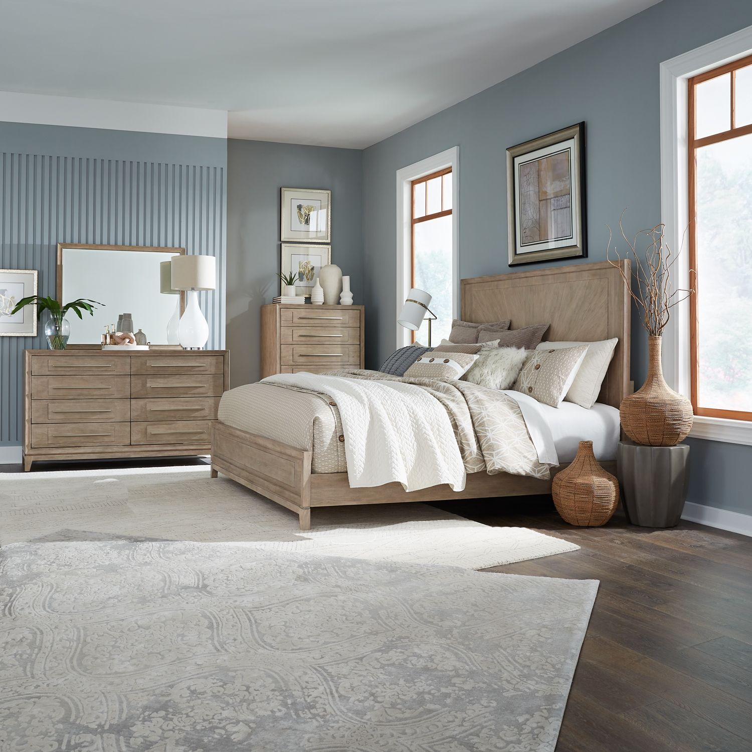 luxury bedroom dresser Classic Luxury Pearl White Finish Dresser Of 7X Drawers Wooden Bedroom Furniture 1Pc, Dart Molding Design White Wood