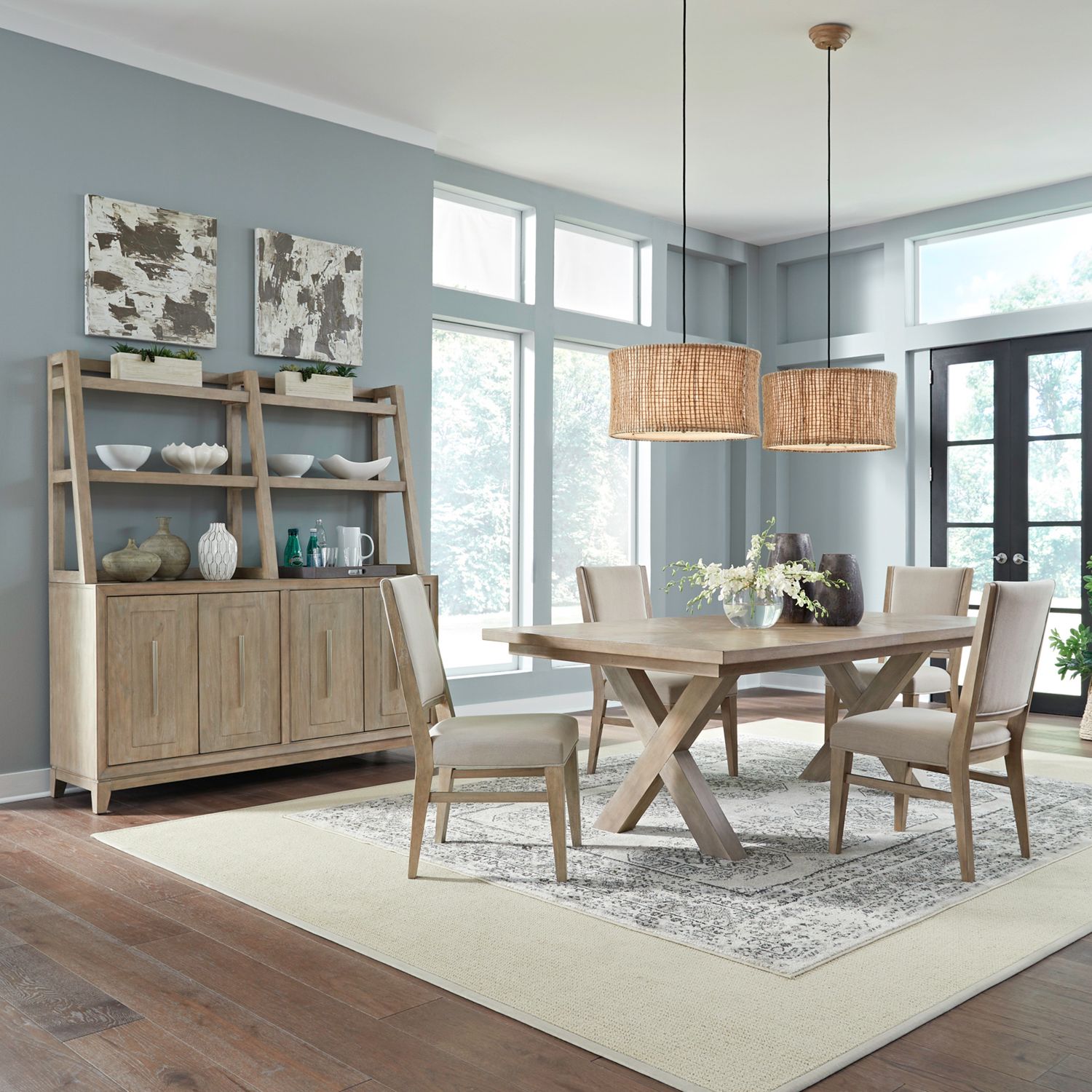 Brentwood 5 Piece Double Pedestal Table Set image