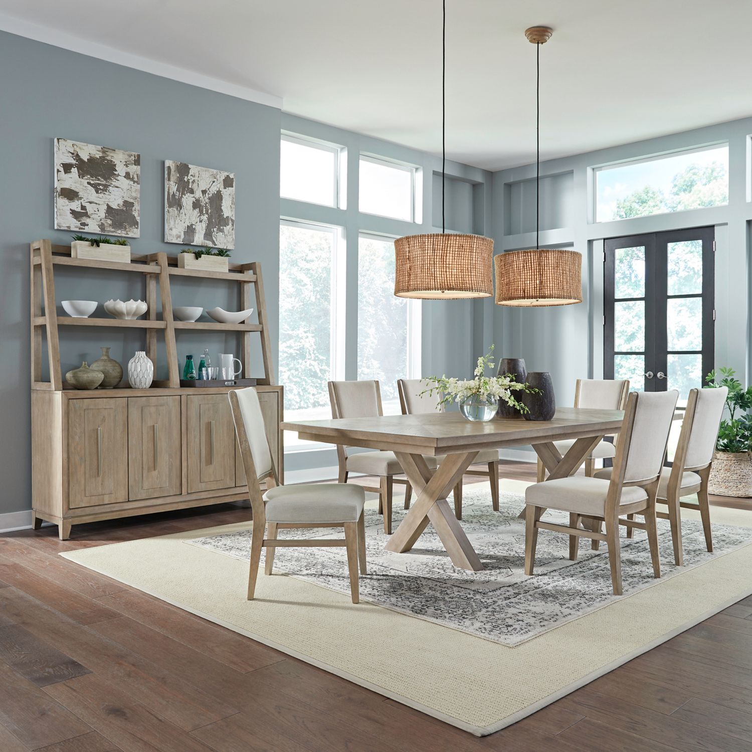 Brentwood 7 Piece Double Pedestal Table Set image