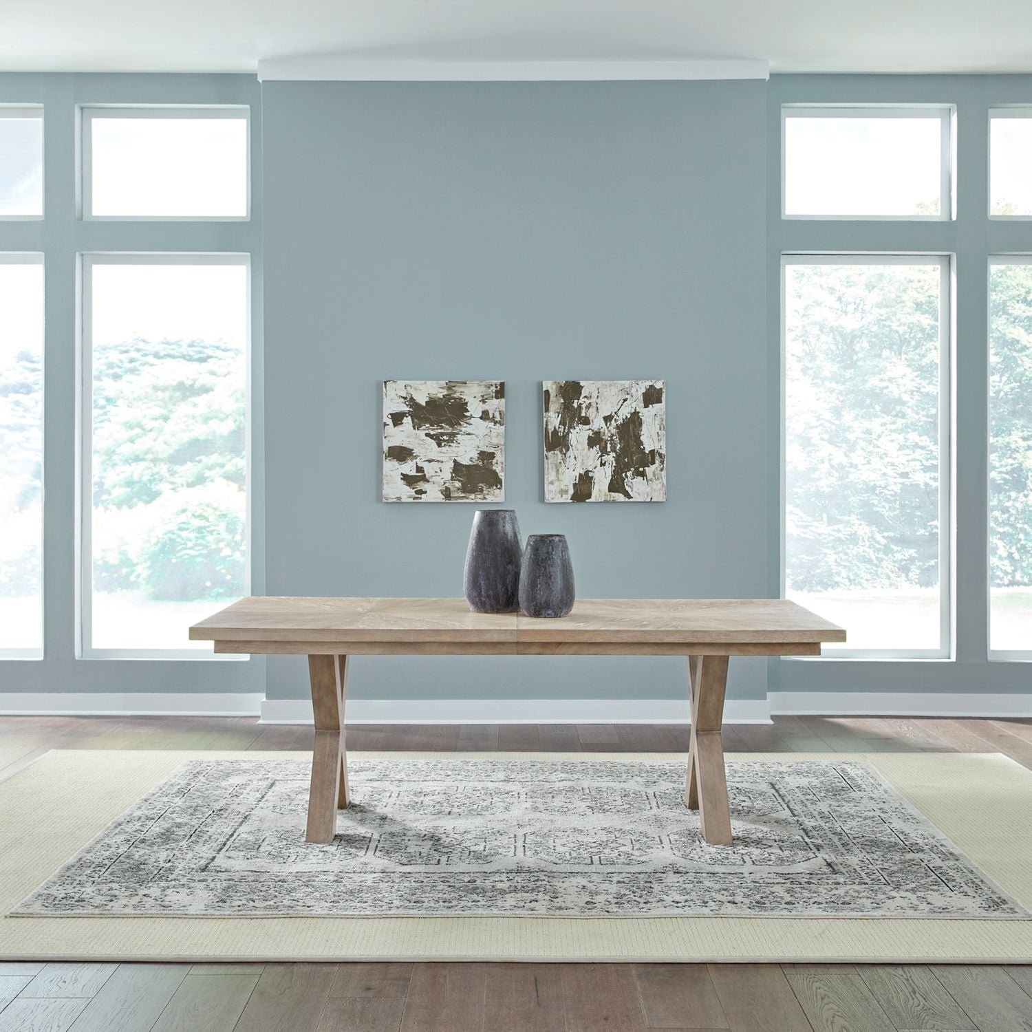 Brentwood Double Pedestal Table Set - Luxury Home Furniture (MI)