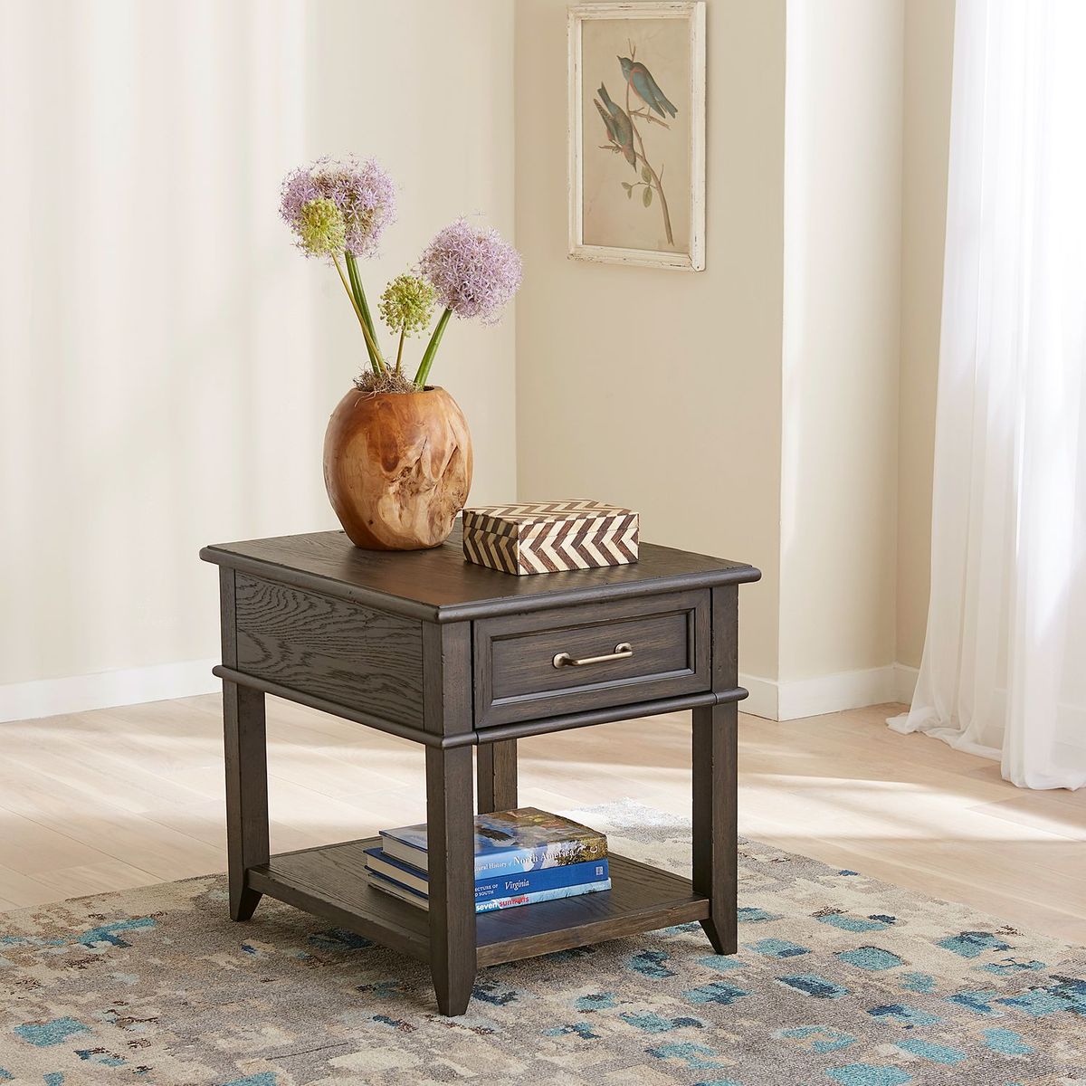 Liberty Furniture Mill Creek Drawer End Table in Peppercorn - Luxury Home Furniture (MI)