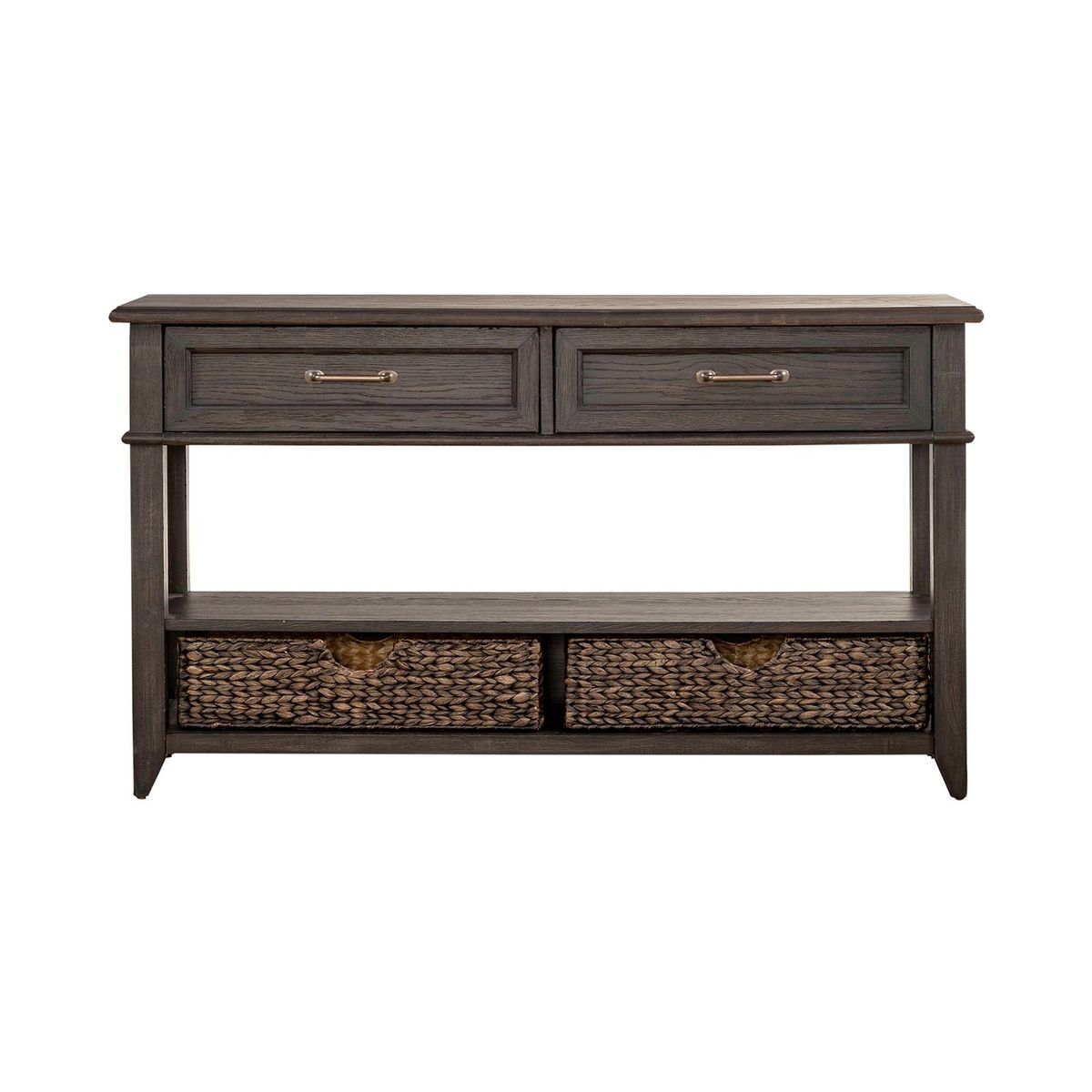 Liberty Furniture Mill Creek 2 Drawer Sofa Table in Peppercorn - Luxury Home Furniture (MI)