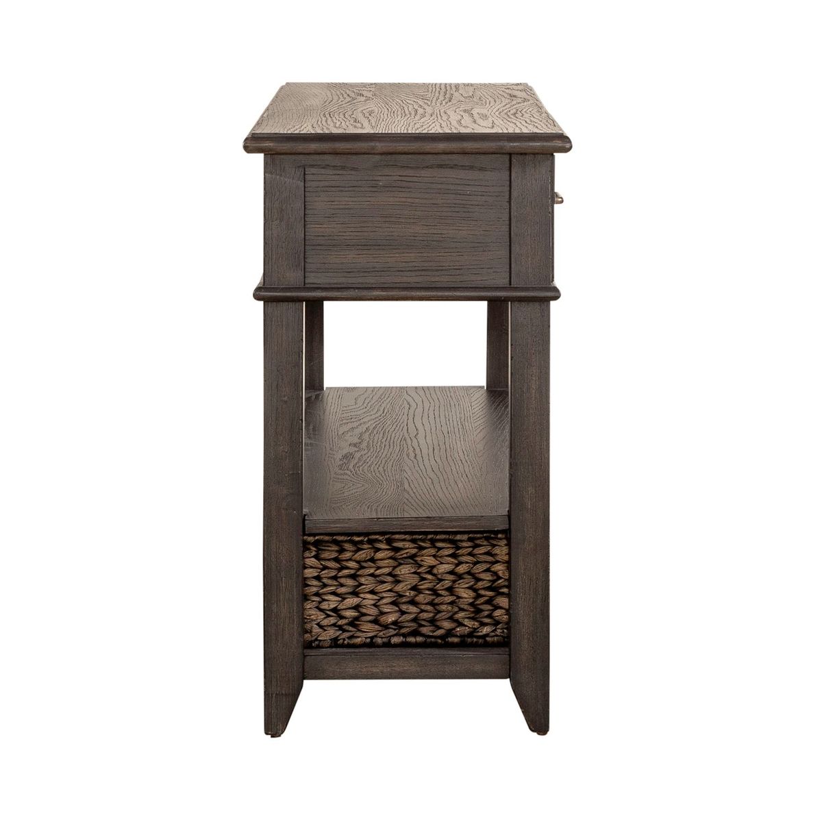 Liberty Furniture Mill Creek 2 Drawer Sofa Table in Peppercorn