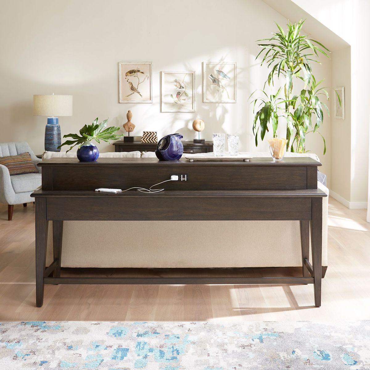 Liberty Furniture Mill Creek Console Bar Table in Peppercorn - Luxury Home Furniture (MI)