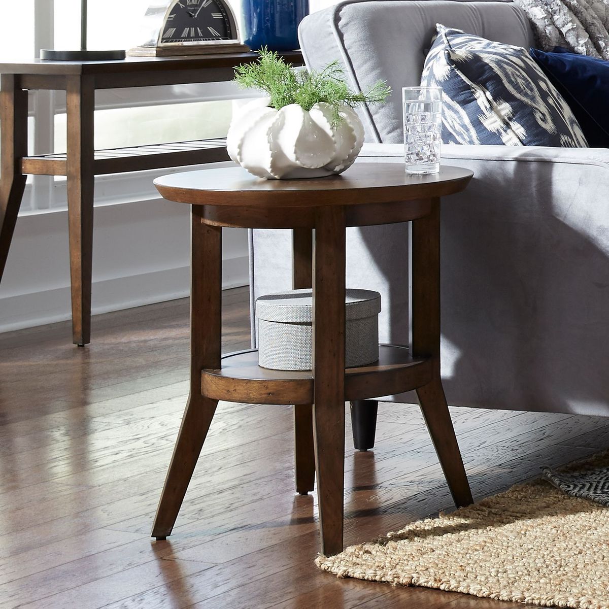Liberty Furniture Ventura Blvd Round End Table in Bronze
