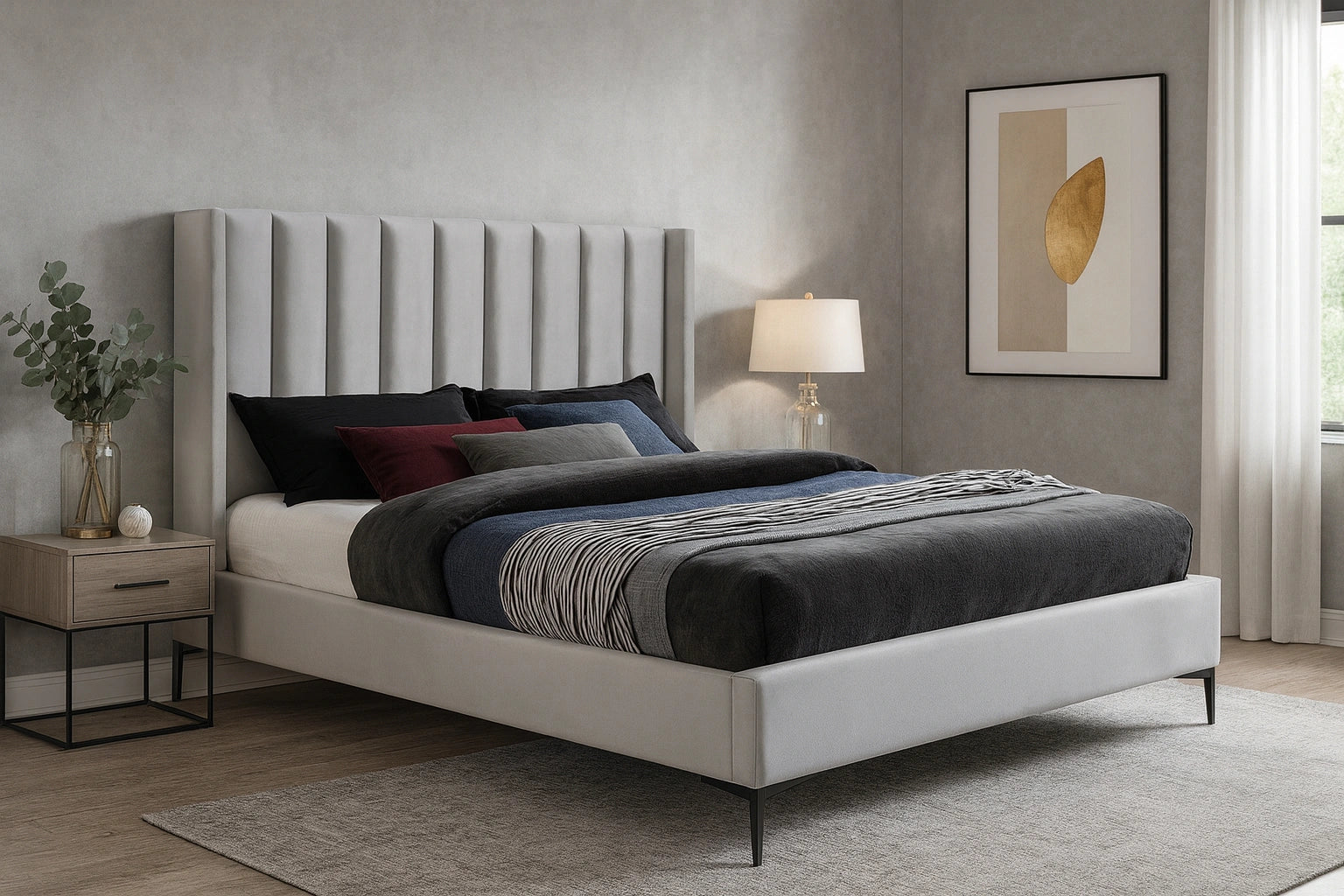 Nadia Cream Velvet Full Bed