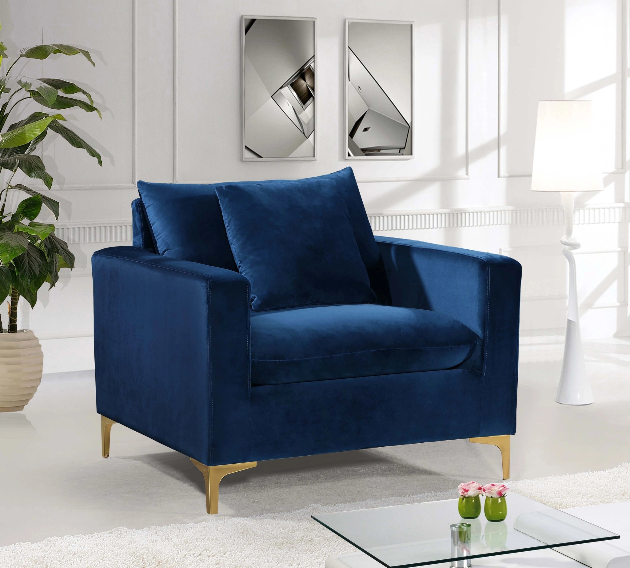 Naomi Navy Velvet Chair
