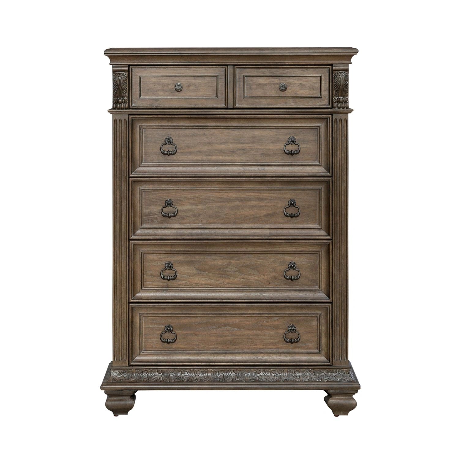 Carlisle Court 5 Drawer Chest in Chestnut with Dusty Wax image