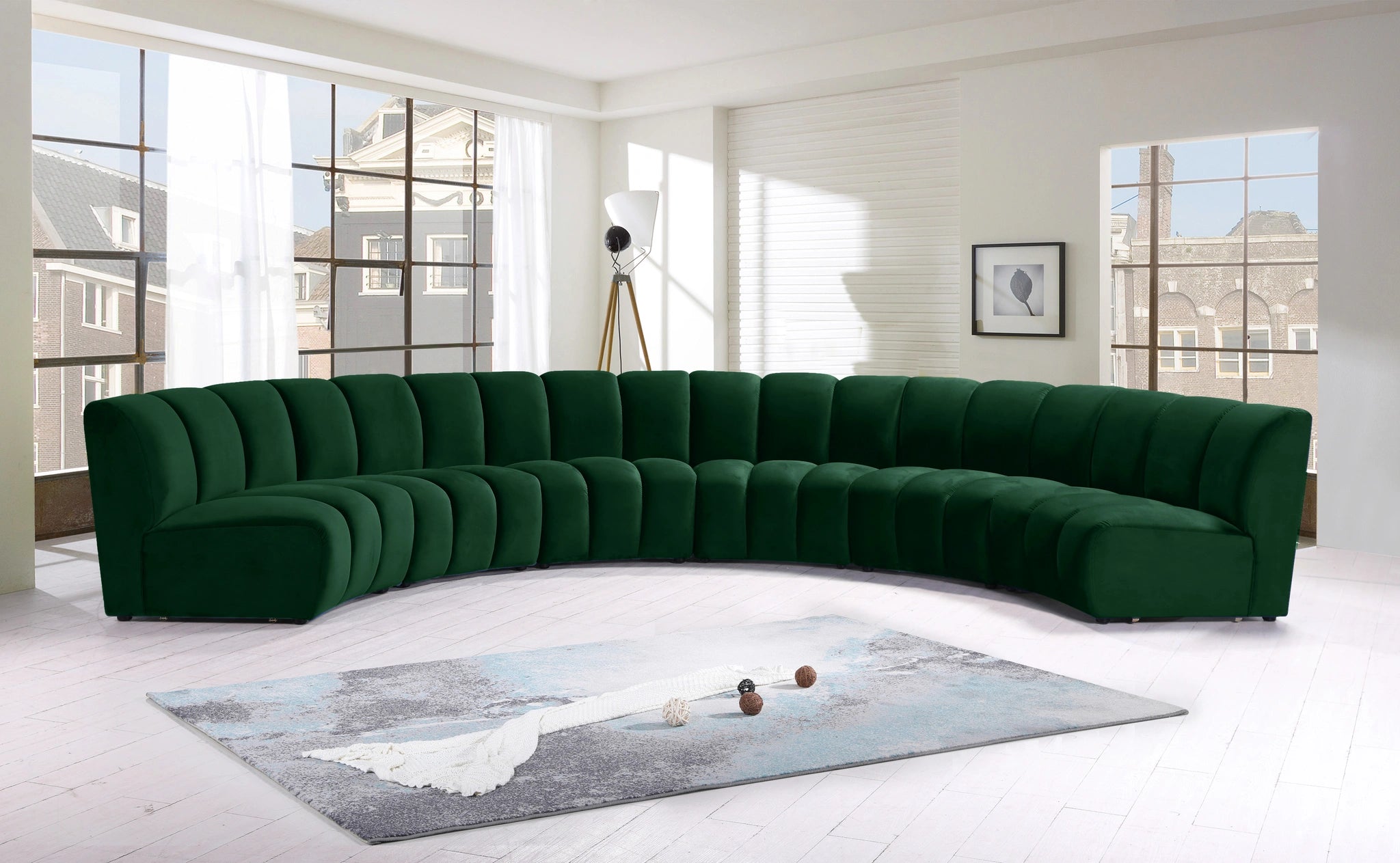 Infinity Green Velvet 6pc. Modular Sectional