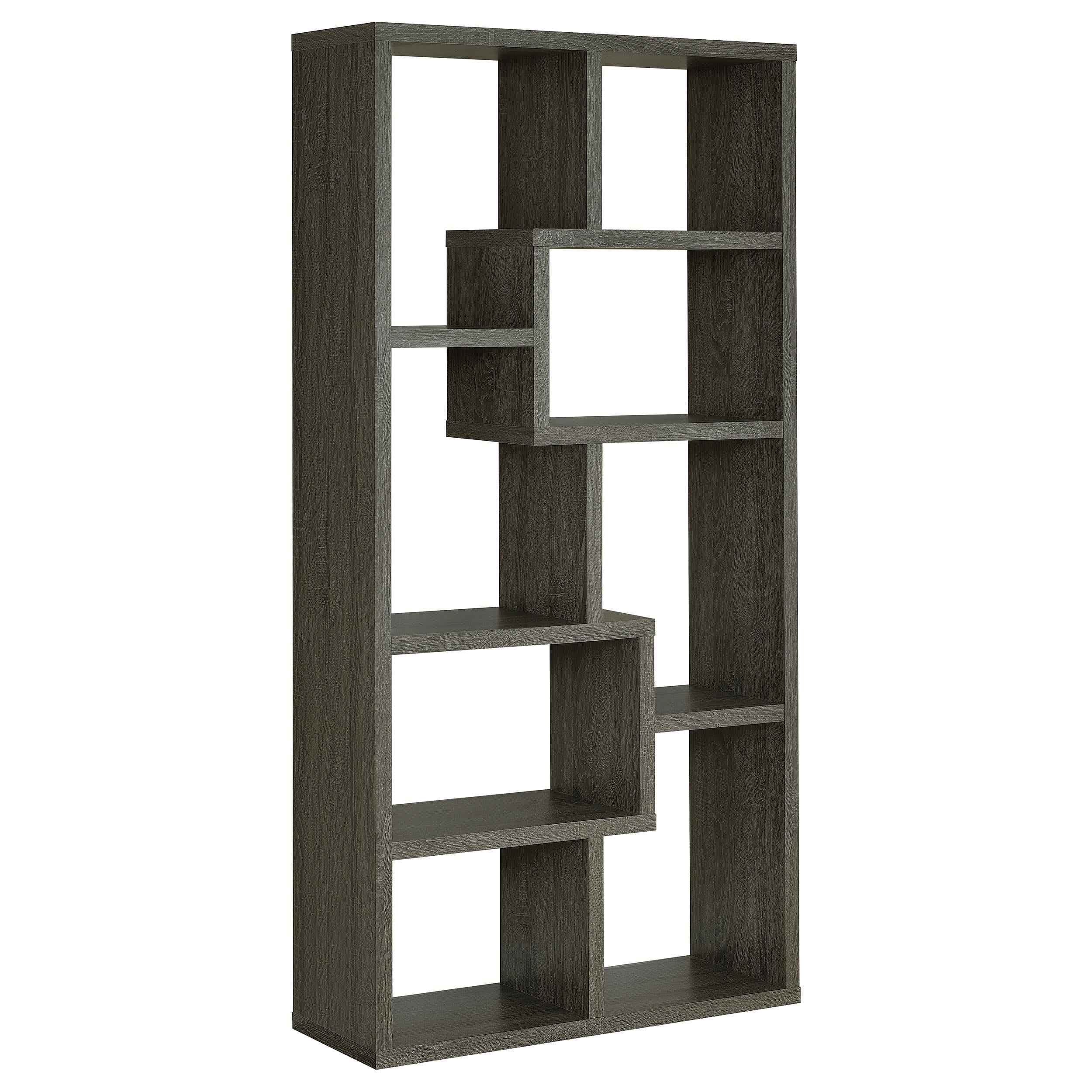 Theo 10-shelf Bookcase Weathered Grey - Luxury Home Furniture (MI)