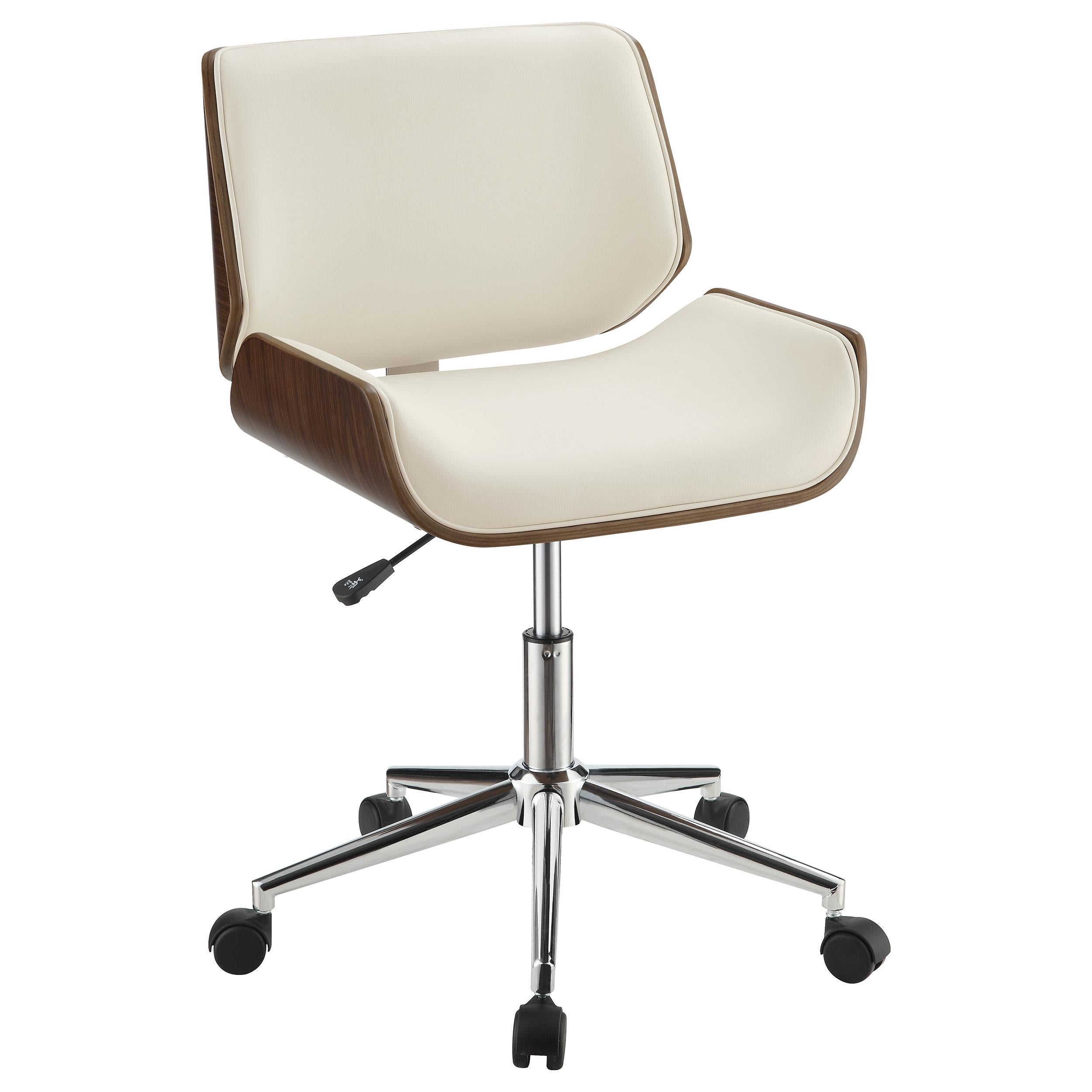 Addington Adjustable Height Office Chair Ecru and Chrome - Luxury Home Furniture (MI)