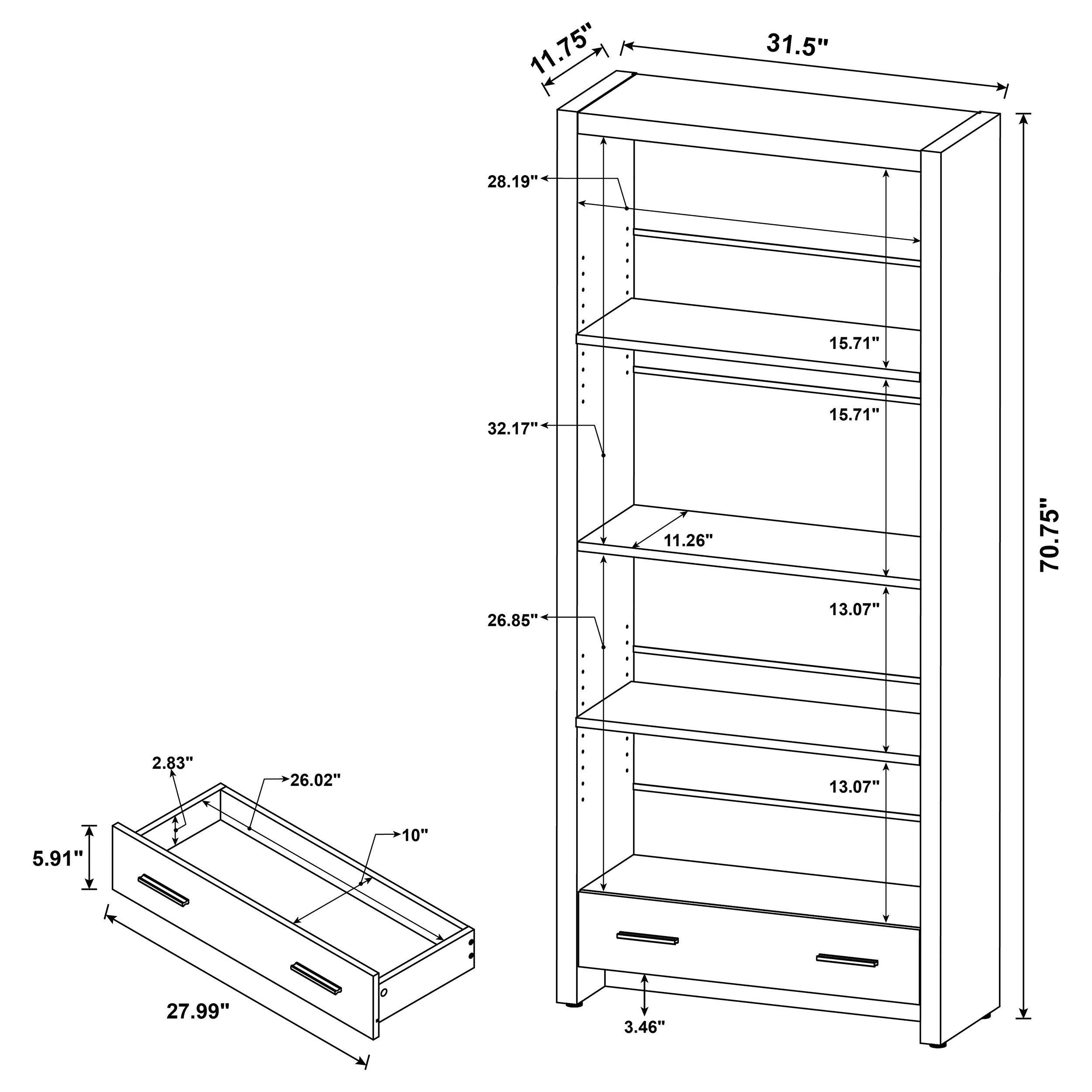 Skylar Bookcase - Luxury Home Furniture (MI)