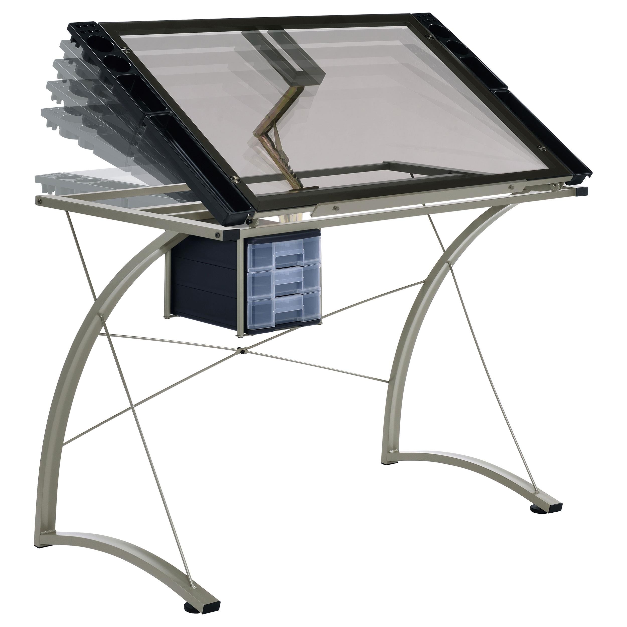 Melo 3-Drawer Drafting Desk Champagne - Luxury Home Furniture (MI)