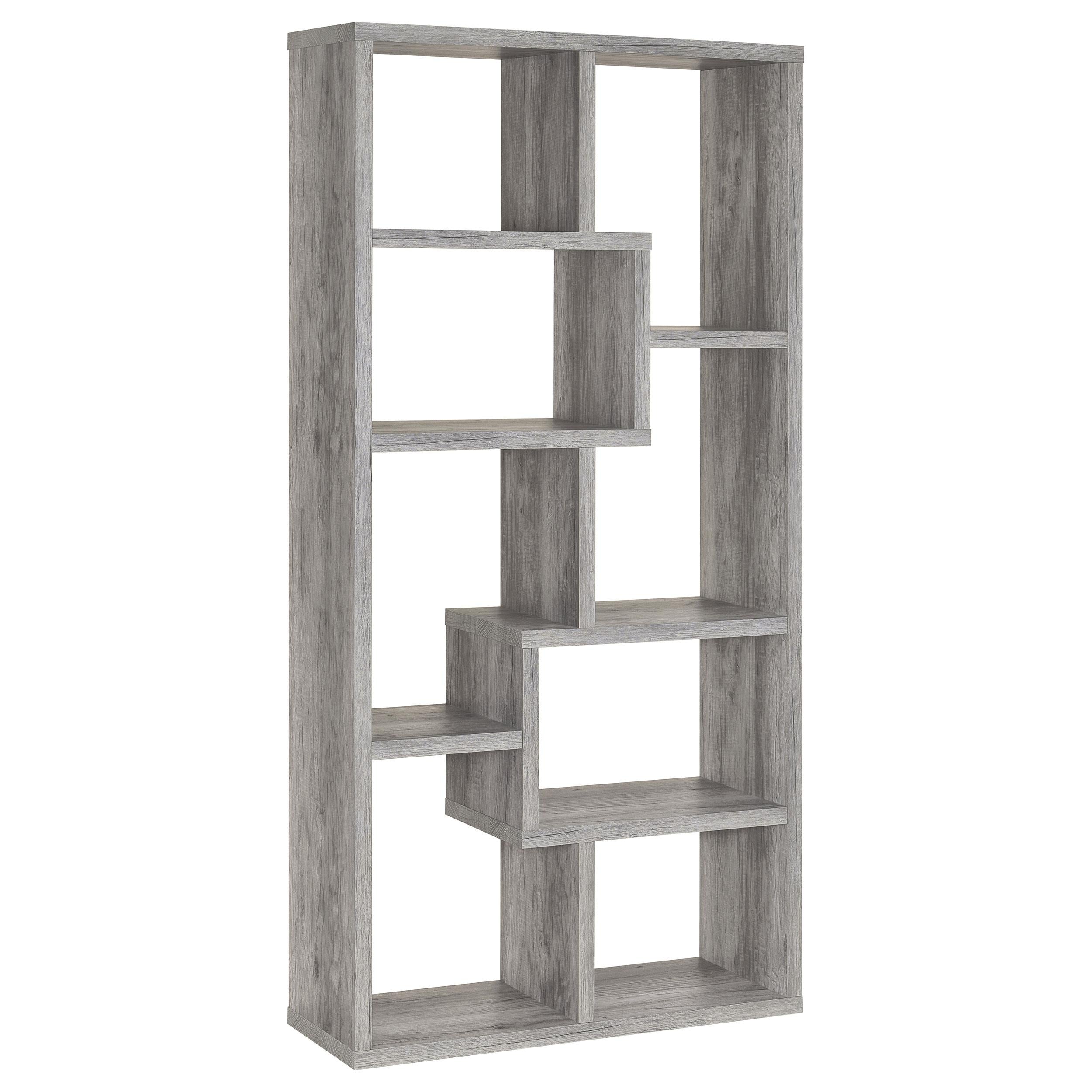 Theo 10-shelf Bookcase Grey Driftwood - Luxury Home Furniture (MI)
