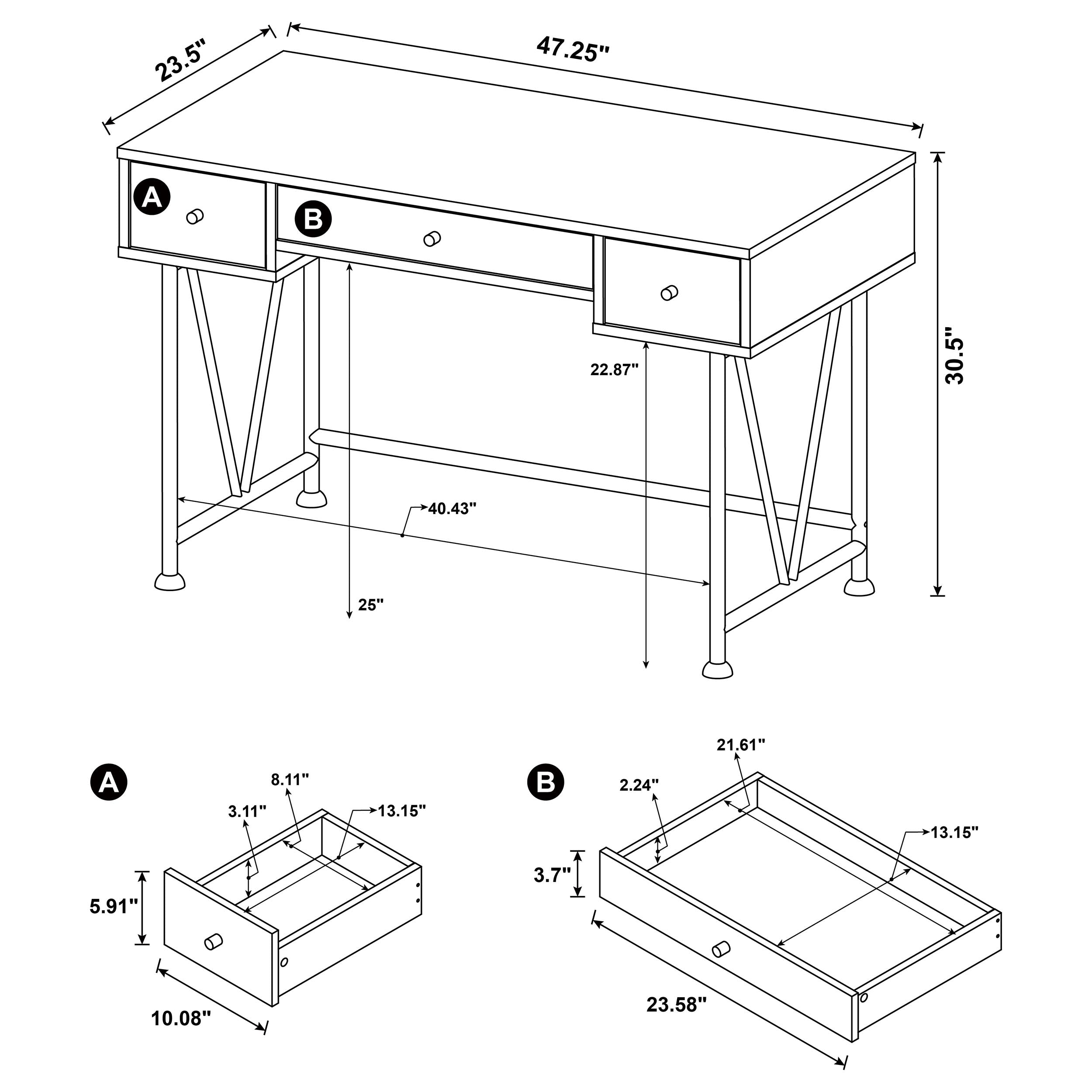 Analiese Desk Set - Luxury Home Furniture (MI)