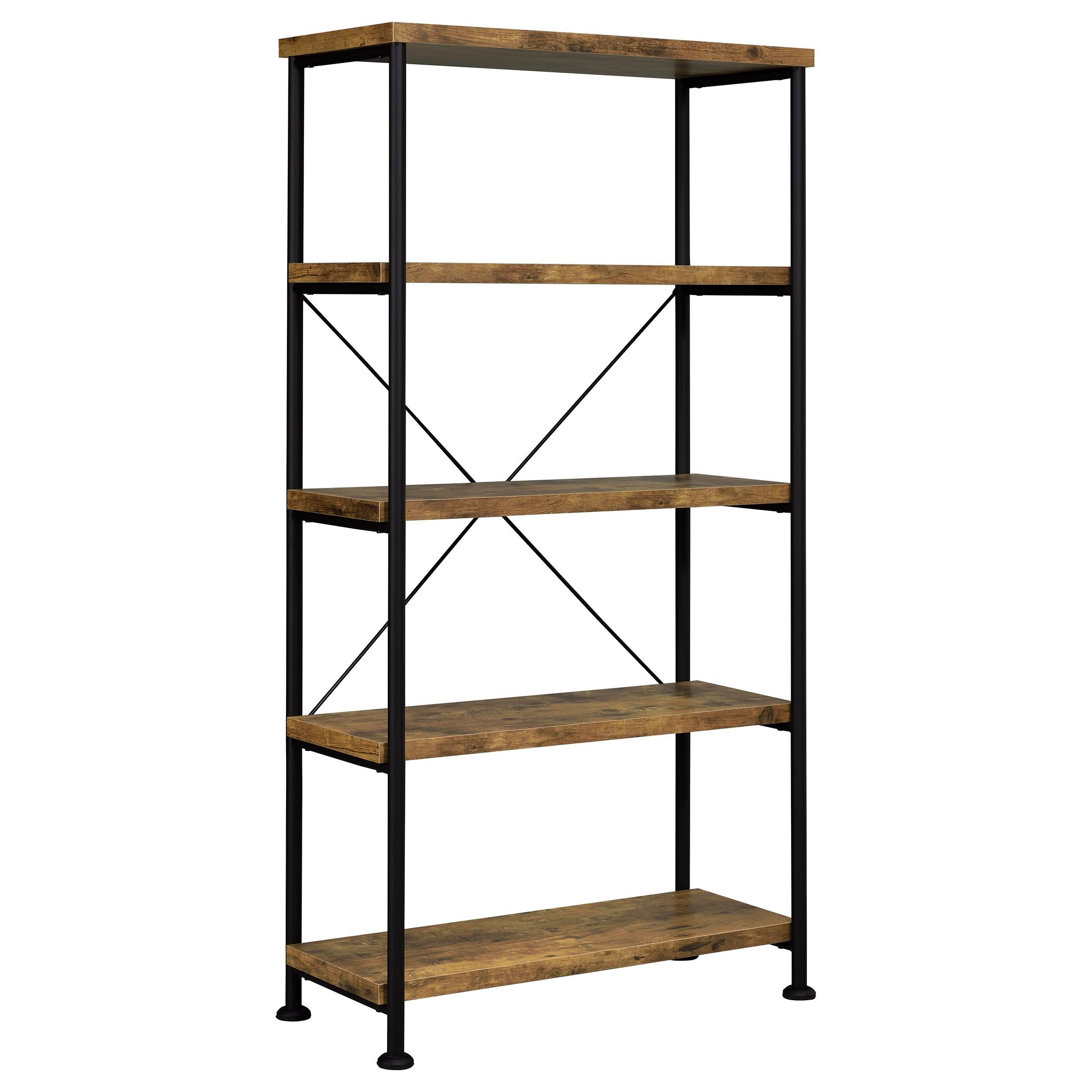 Analiese 4-shelf Bookcase Antique Nutmeg - Luxury Home Furniture (MI)